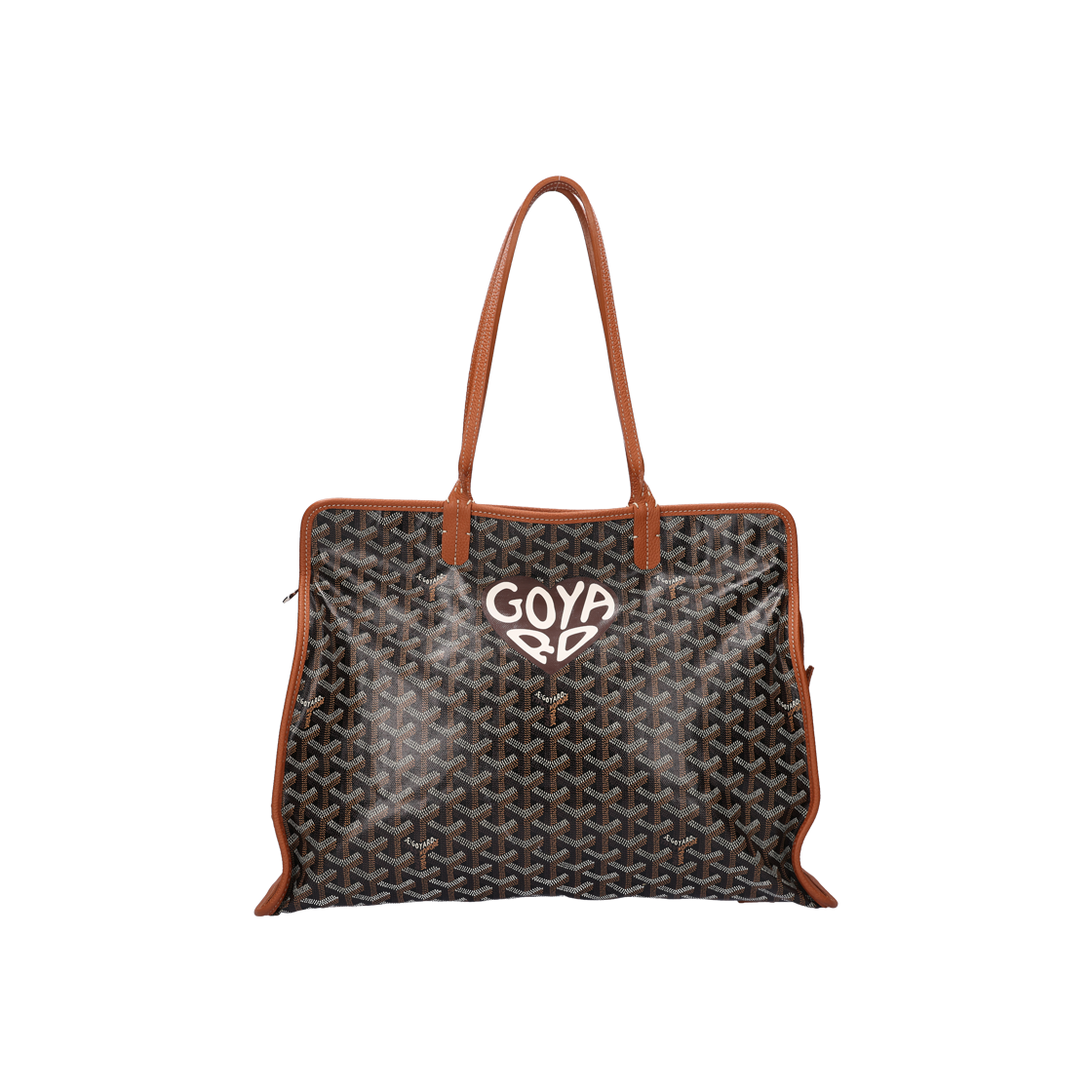 ITBA6CH6MUI9 Goyard Hardy 2PM Tote Bag in Goyardine Canvas & Decize Ox Leather Black & Tan