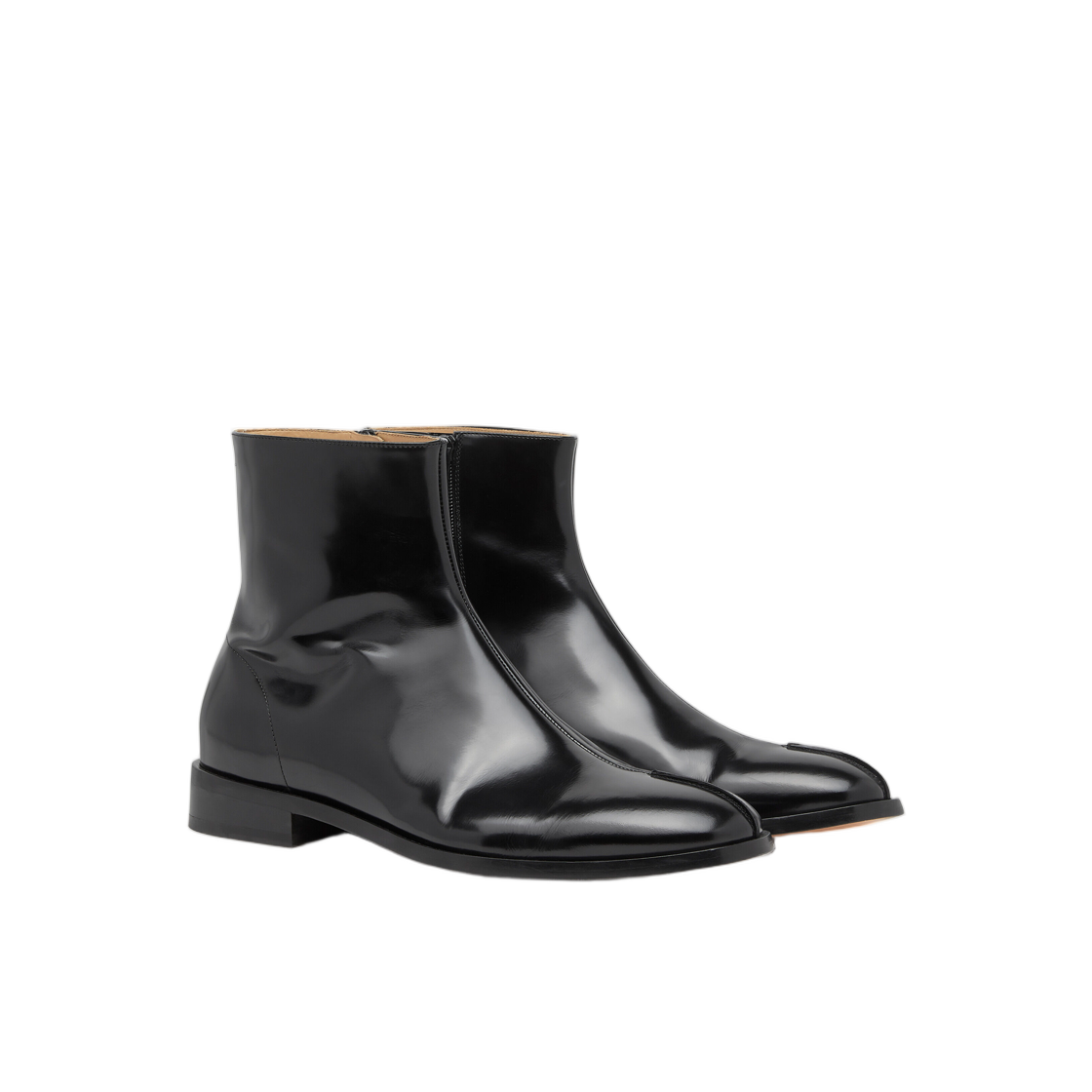 MM6 메종 마르지엘라 폴리쉬드 레더 앵클 부츠 블랙(MM6 Maison Margiela Polished Leather Ankle Boots Black) - 2