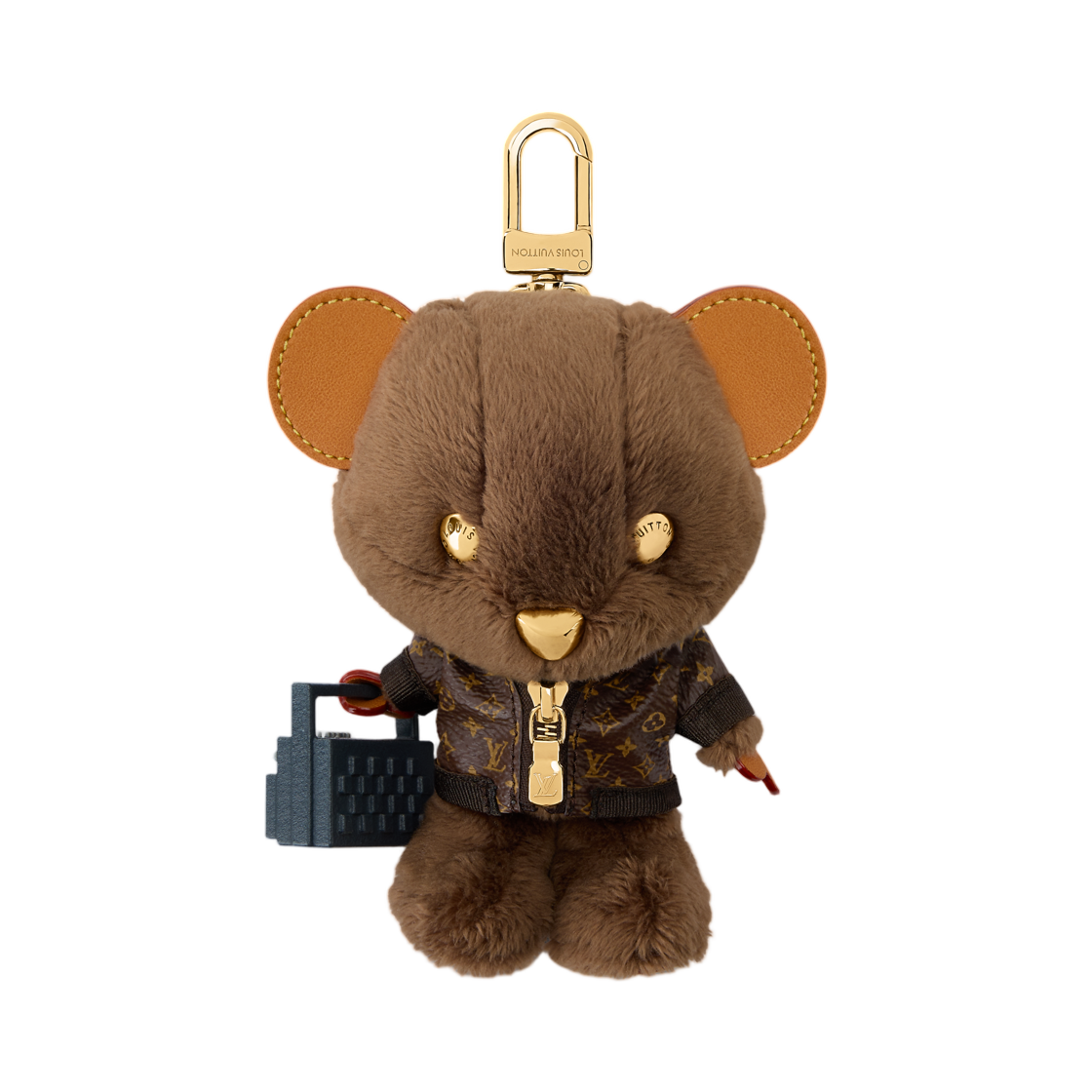 M04361 Louis Vuitton LV Louis Bear Bag Charm Brown