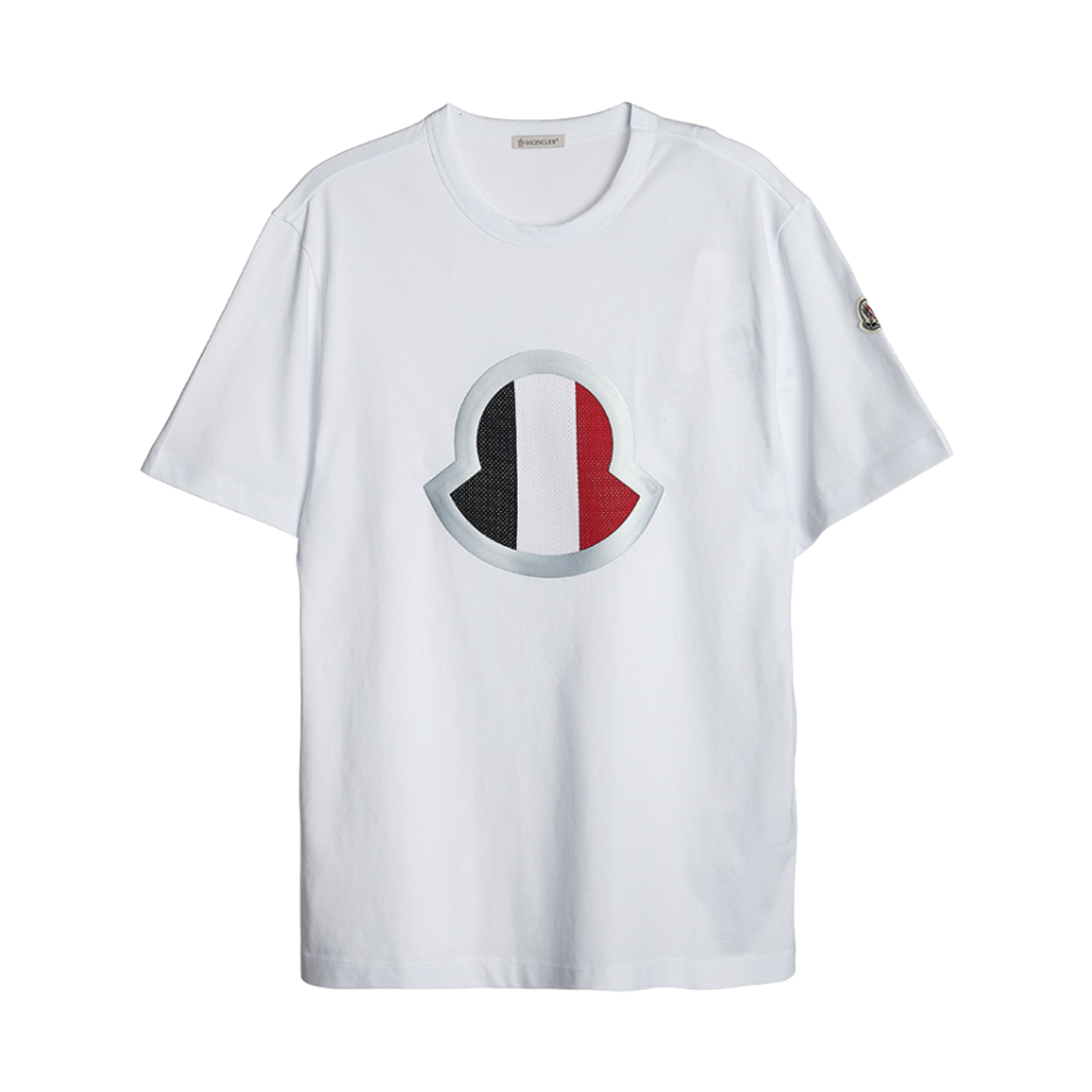 G1-091-8C7B440-8390T-001 Moncler Tricolor Logo Print Cotton-Jersey T-Shirt White - 21SS