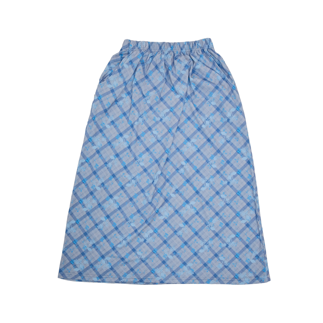뮤즈무드 빈티지 체크 플라워 롱 스커트(Musemood Vintage Check Flower Long Skirt)