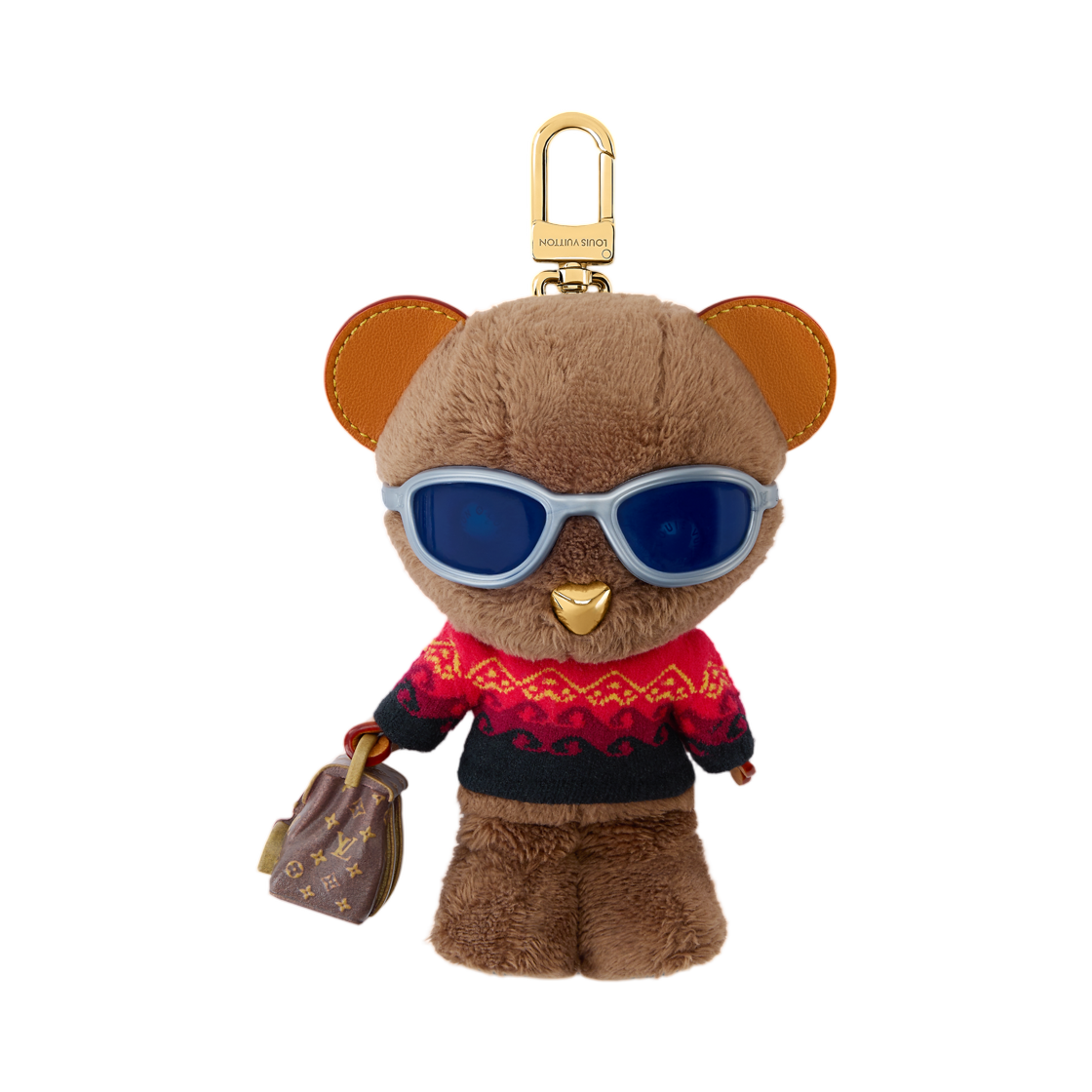 M04360 Louis Vuitton LV Louis Bear Bag Charm Red