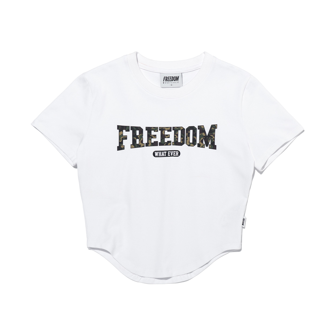 FD26MWTS0410WH FREEDOM Freedom Camo Logo Crop T-shirt White
