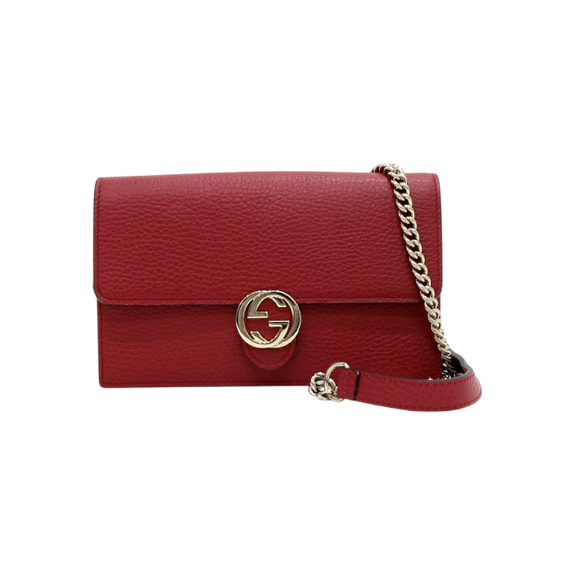 ITJR93485BOF Gucci 510314 Interlocking GG Mini Flap Shoulder Bag with Gold Chain