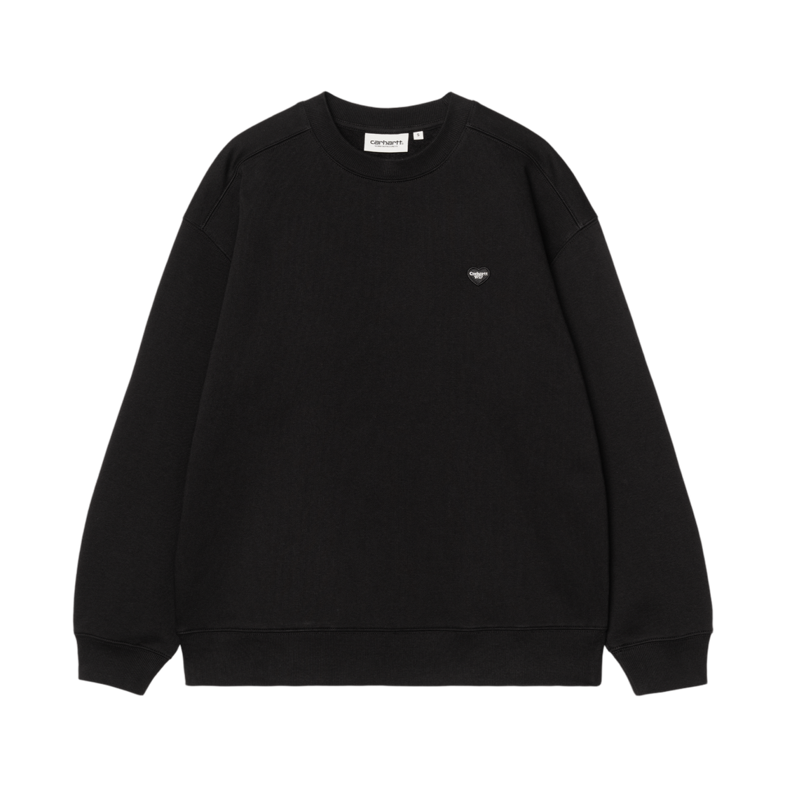 I037150-00E-XX (W) Carhartt WIP Small Heart Patch Sweatshirt Black Black