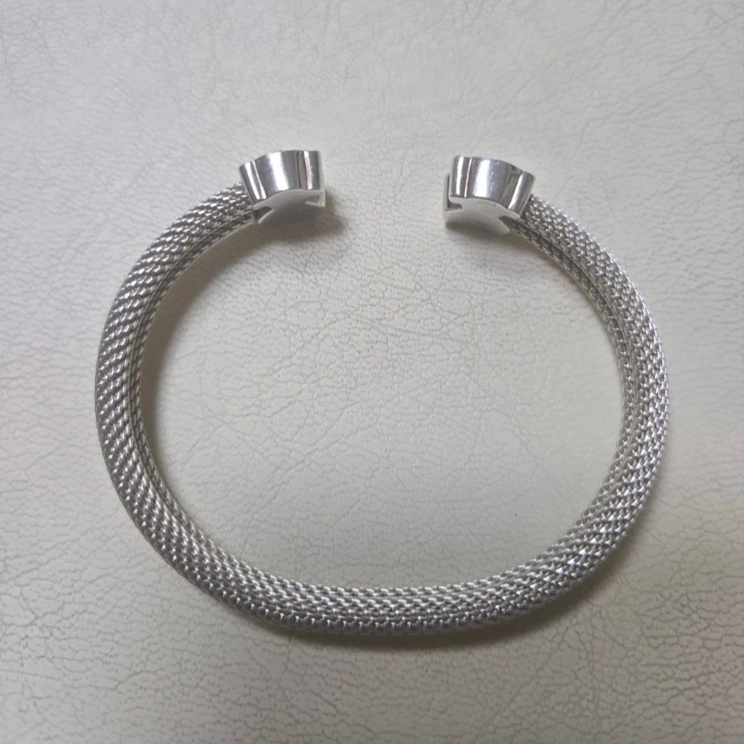 (W) Pandora Moments Snake Chain Bracelet Sterling Silver, Pandora Moments Round Clasp Braided Leather Bracelet Blue Sterling Silver 착용 스타일 - 6