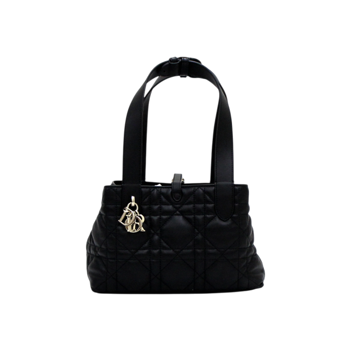 ITU34L8OR8BC Dior M2822OSNW Black Macro Cannage Dior Toujours Small Tote & Shoulder Bag