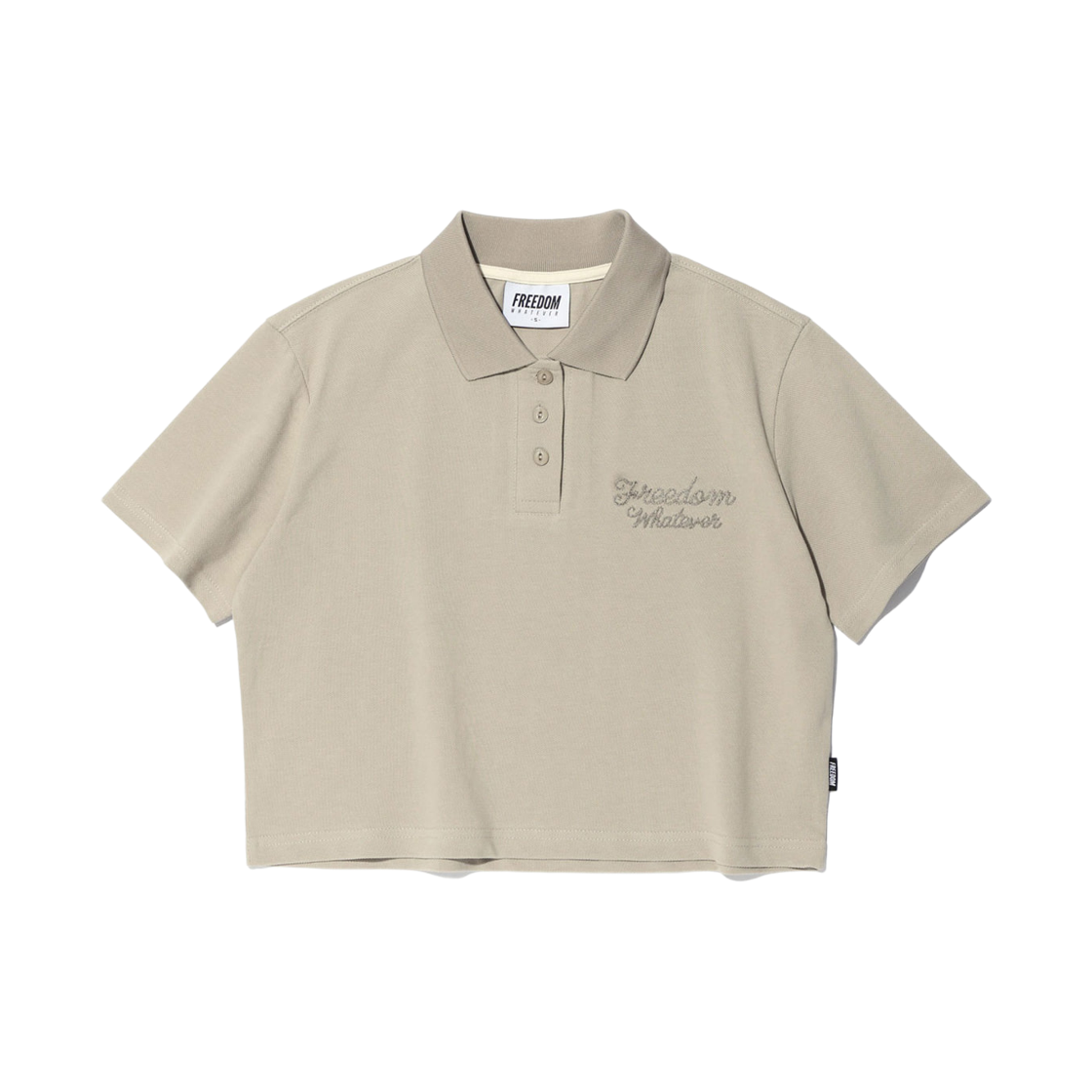 FD24MWPK0420BE FREEDOM Logo Pique Crop T-Shirts Beige