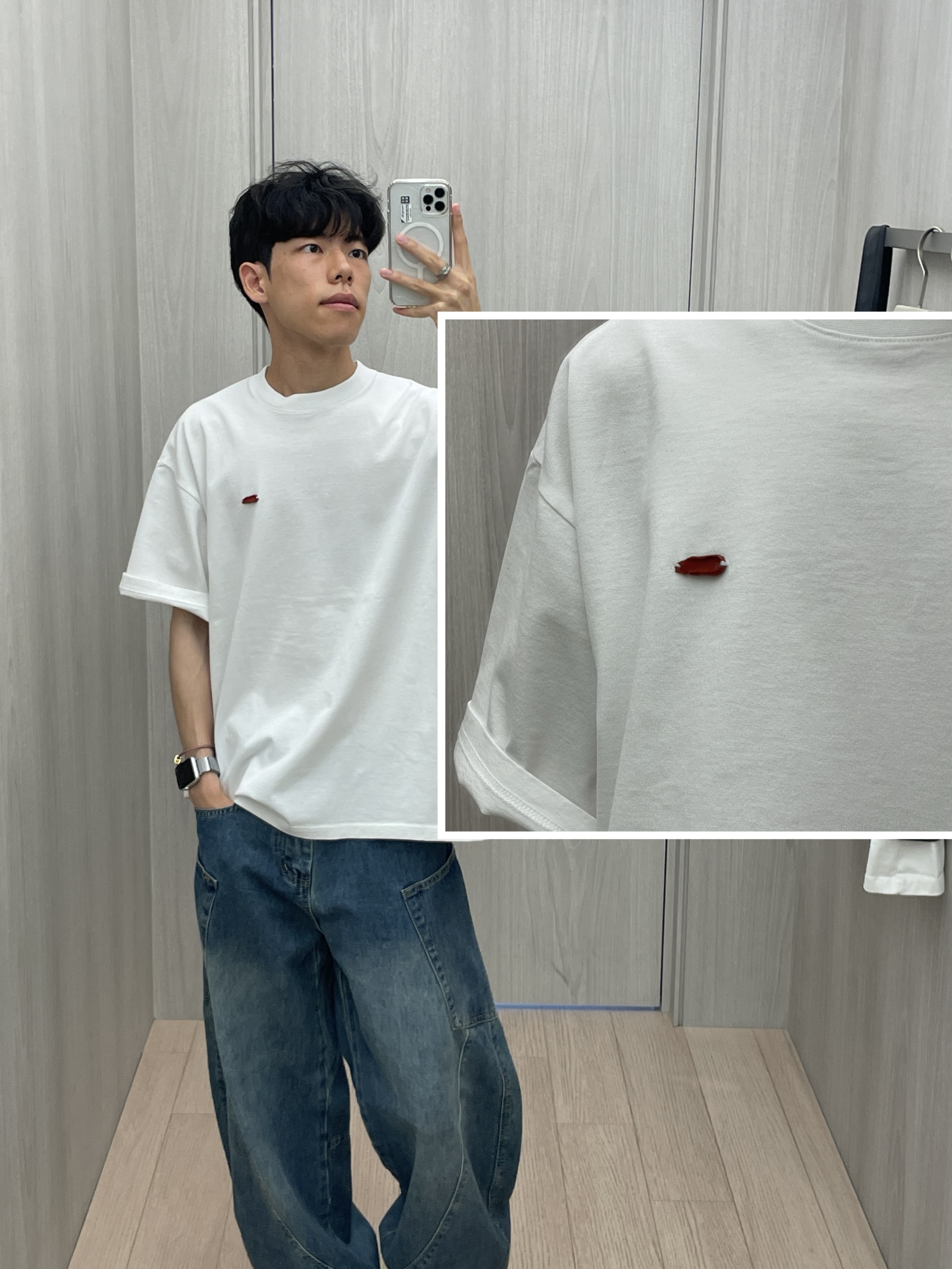 AKRYL Jersey Tee White - 26FW 착용 스타일 - 3