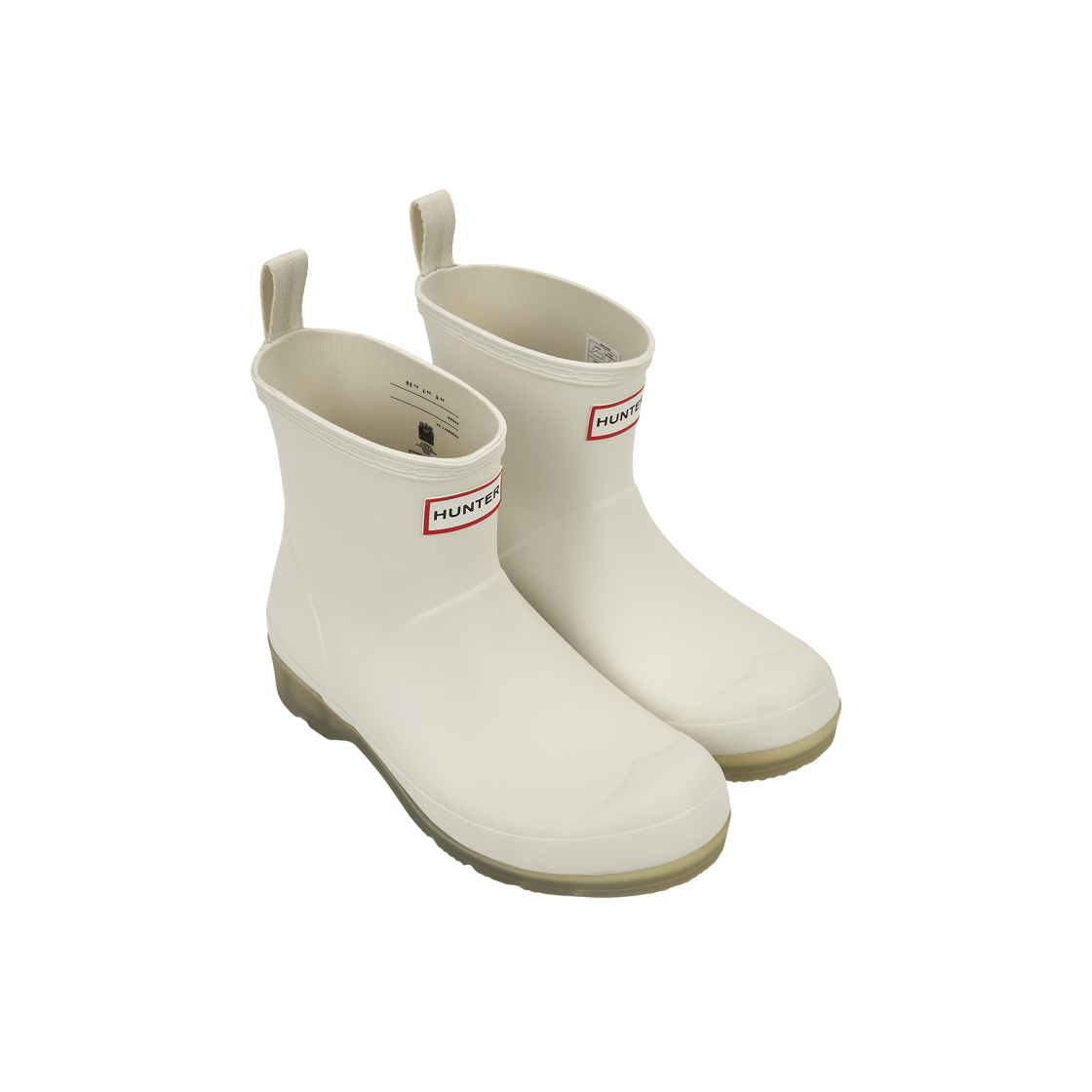 (W) 헌터 플레이 쇼트 트랜슬루센트 솔 부츠 쉐이디드 화이트((W) Hunter Play Short Translucent Sole Boots Shaded White) - 4