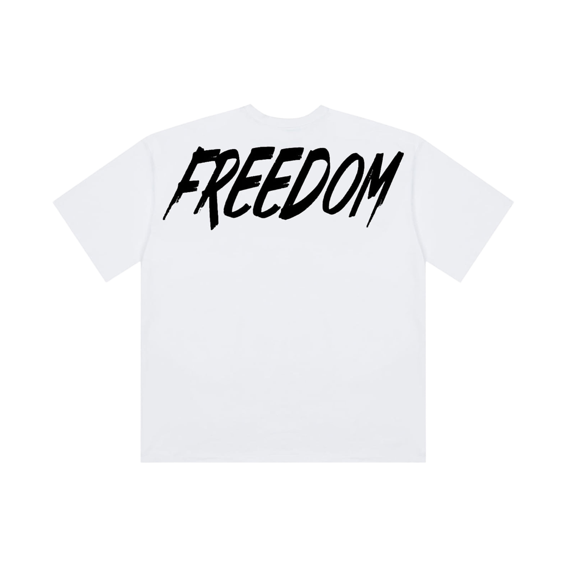 프리덤 프리덤 오버핏 백 프린팅 티셔츠 화이트(FREEDOM FREEDOM Overfit Back Printing T-shirts White)