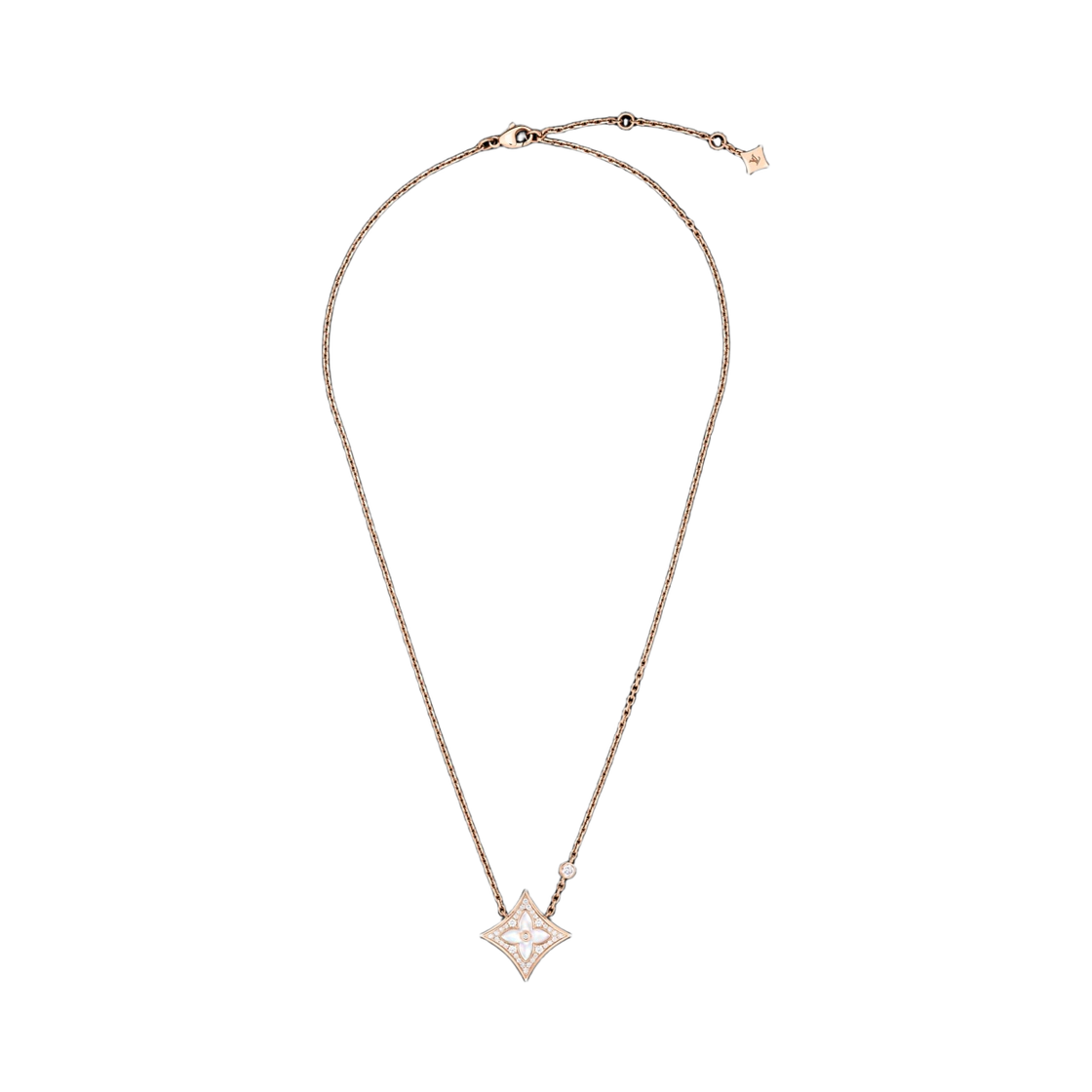 Q04155 (W) Louis Vuitton Color Blossom M Star Pendant 18K Pink Gold White Mother of Pearl Diamond