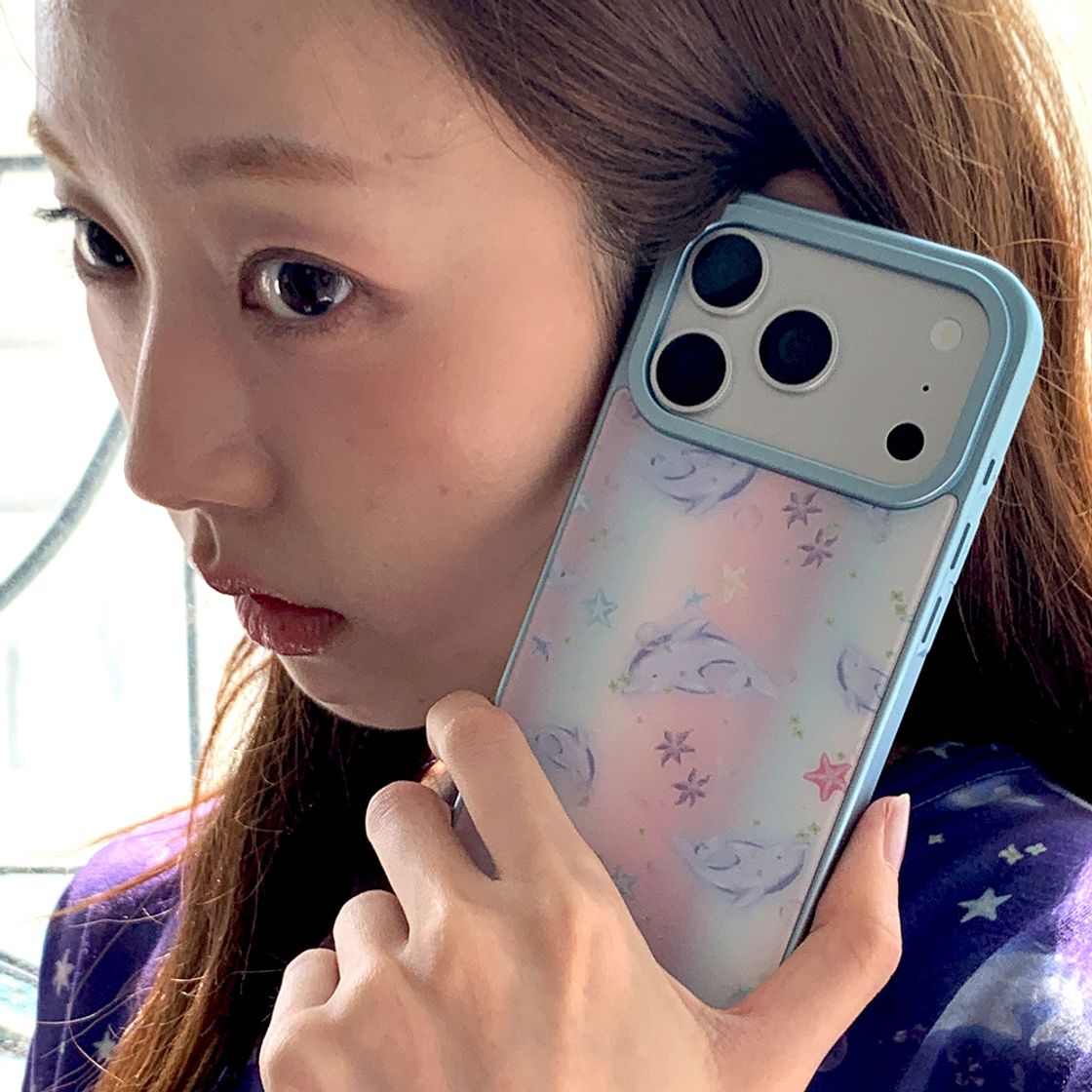 뮤즈무드 돌핀 글로우 블루 범퍼 휴대폰 케이스(Musemood Dolphin Glow Blue Bumper Phone Case) - 3