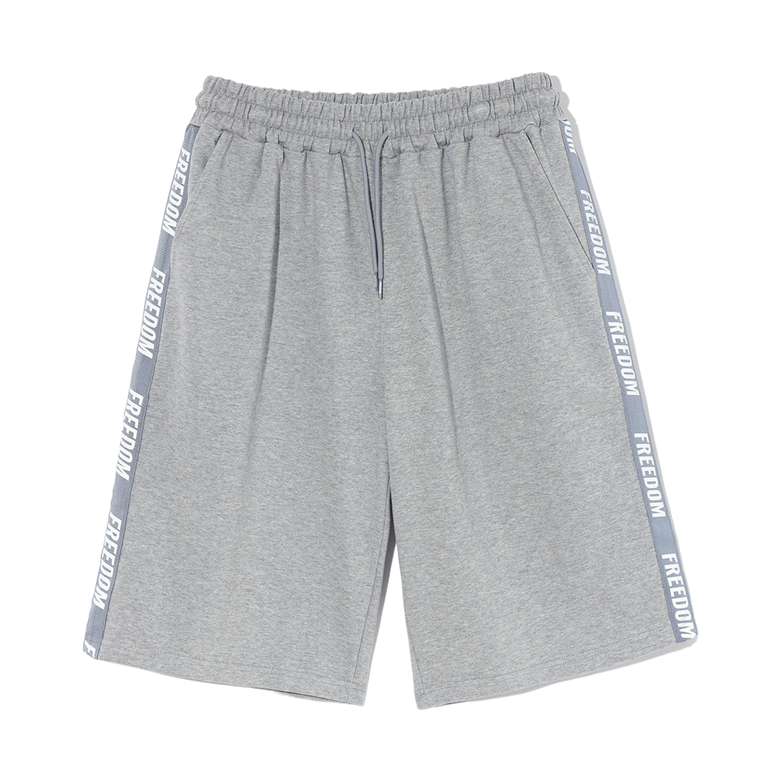 프리덤 프리덤 레터링 버뮤다 코튼 쇼츠 그레이(FREEDOM Freedom Lettering Bermuda Cotton Shorts Gray) - 1