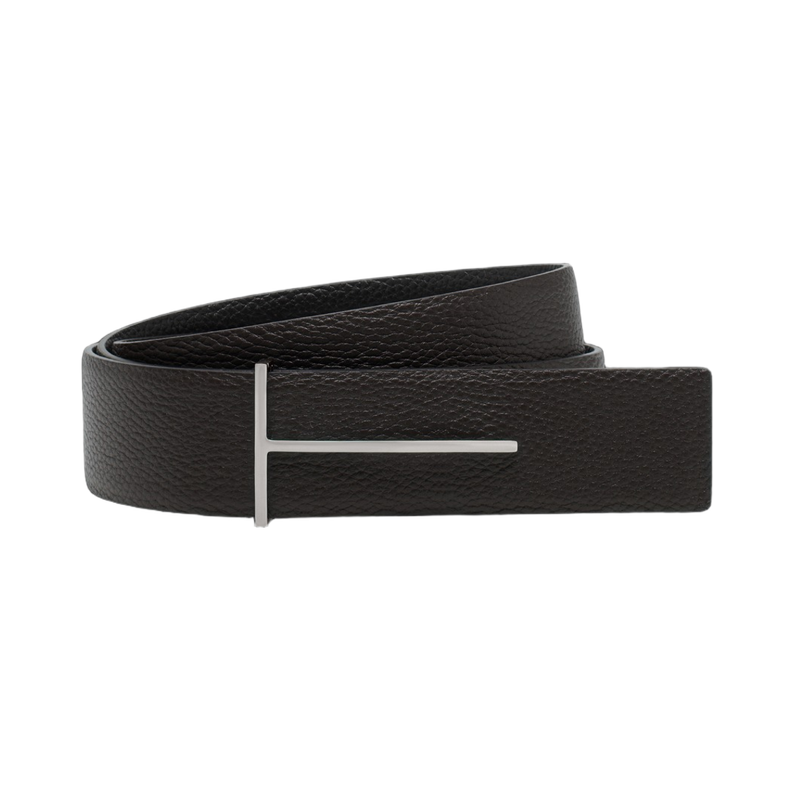 톰포드 그레인 레더 슬림 T 리버시블 벨트 브라운 블랙(Tom Ford Grain Leather Slim T Reversible Belt Brown Black) - 1