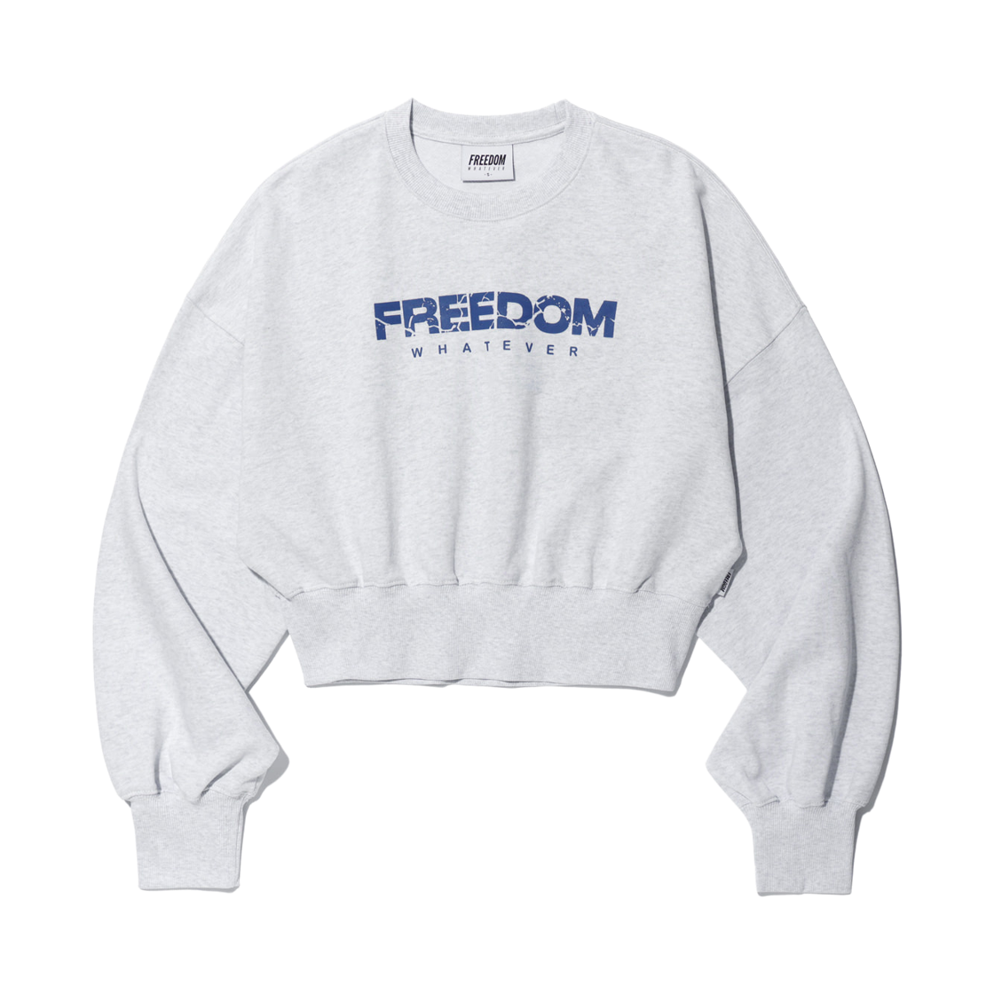 FD24FWSS0320ME FREEDOM Womens Fissure Logo Crop Sweatshirts Melange