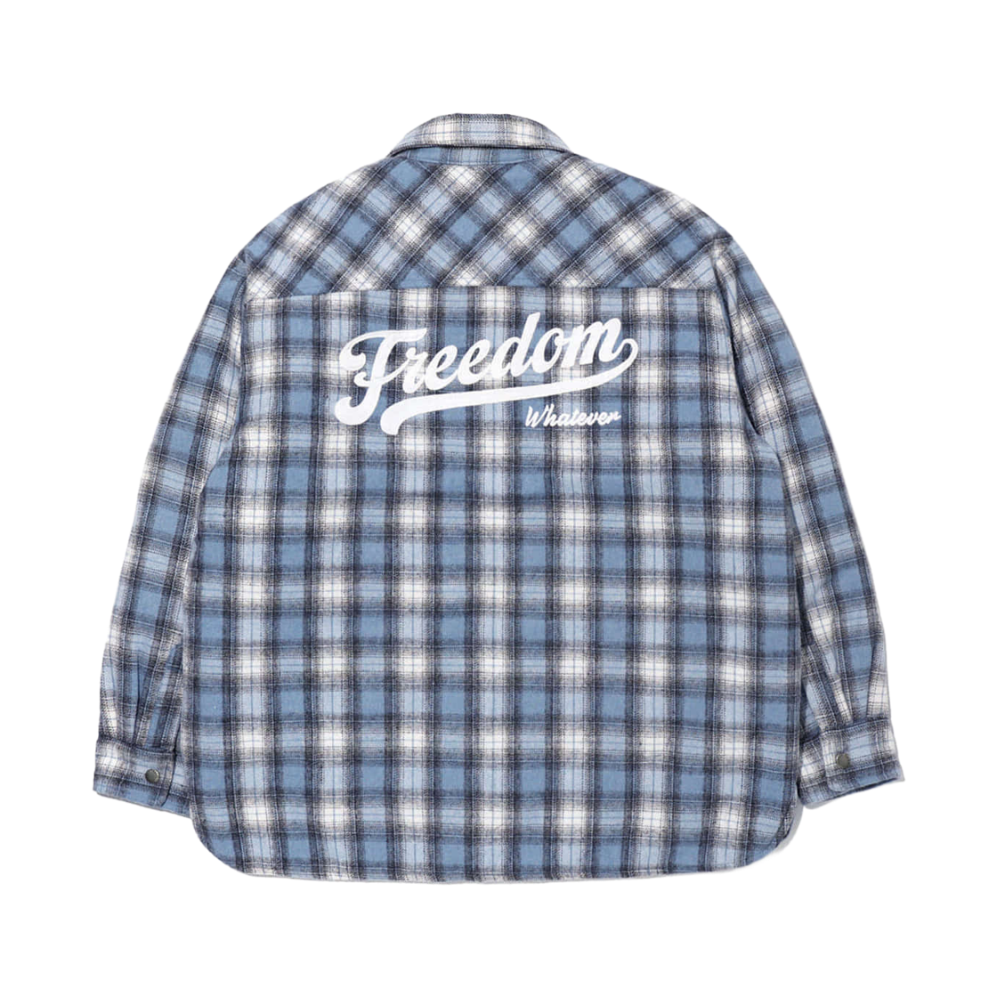 프리덤 백 로고 체크 셔츠 자켓 스카이블루(FREEDOM Back Logo Check Shirt Jacket Sky Blue) - 2