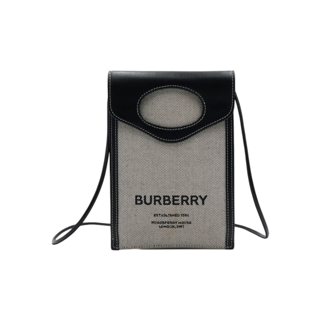 ITUV8PL7DECW Burberry Horseberry Canvas Pocket Phone Pouch Crossbody Bag