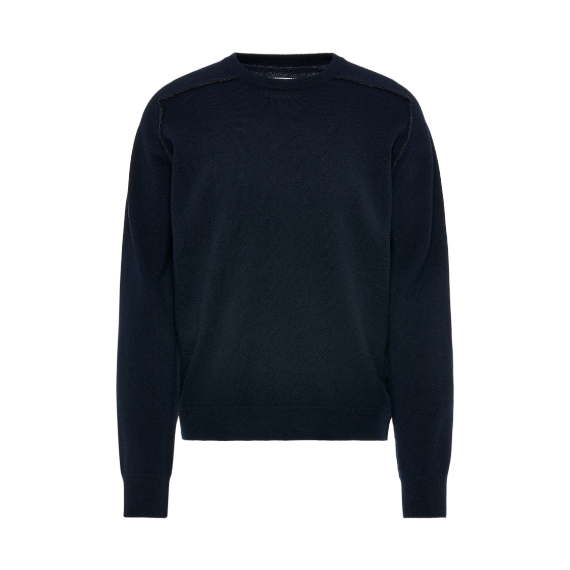 S50HL0070M13303511F Maison Margiela Virgin Wool Crewneck Sweater Navy Blue