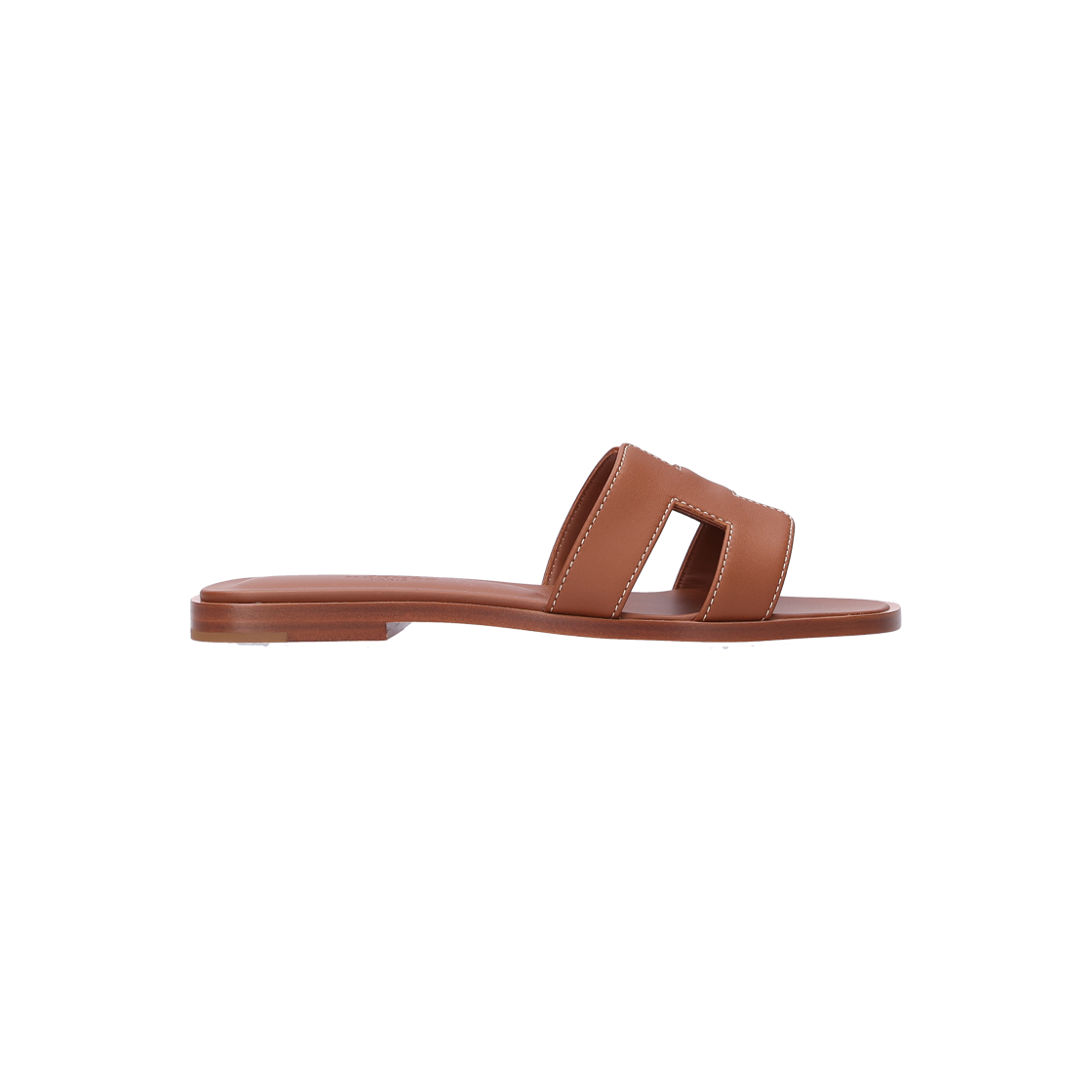ITODOAPE2I7N Hermes Oran Sandals in Ecru & Gold Calfskin