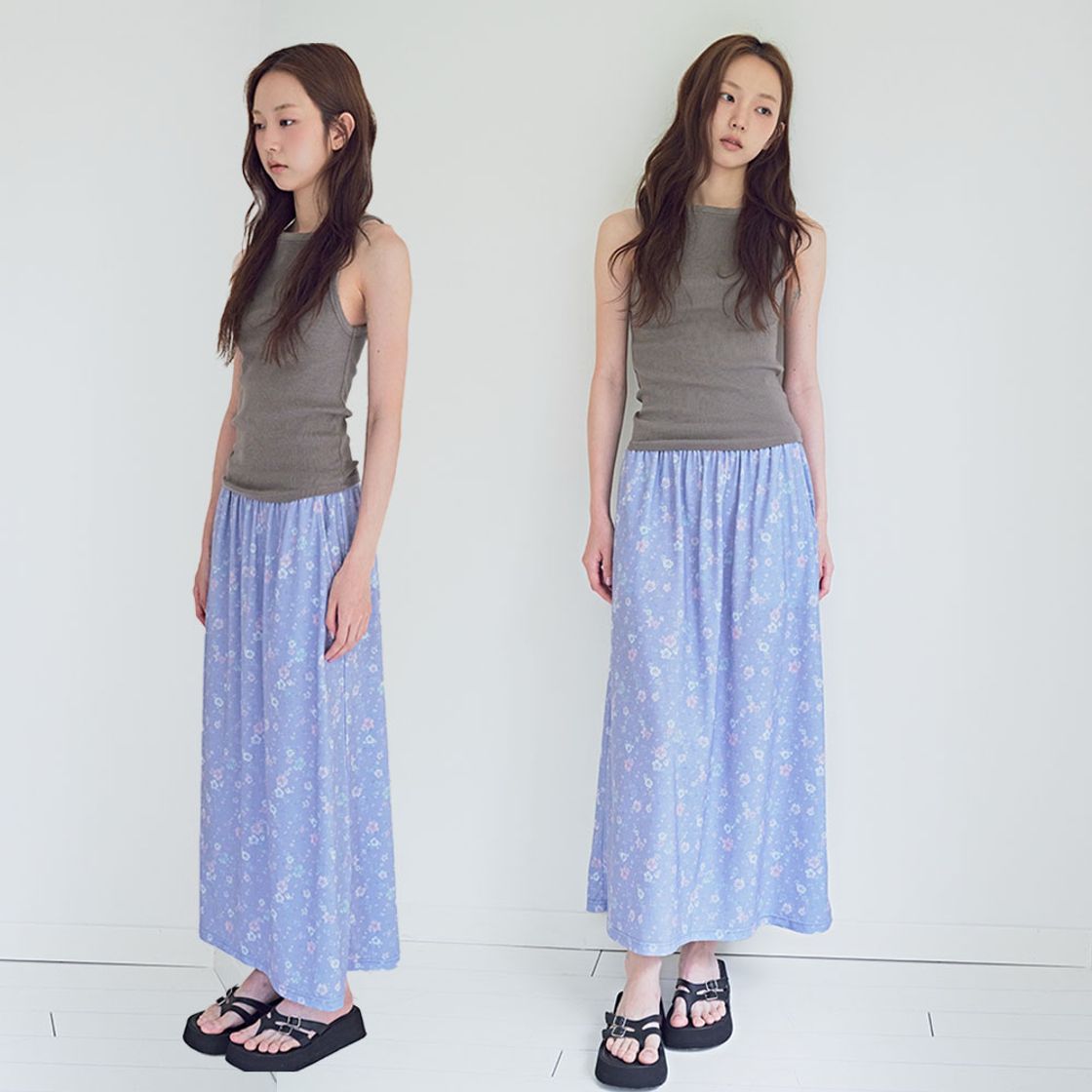 뮤즈무드 알로하 플라워 롱 스커트(Musemood Aloha Flower Long Skirt) - 4