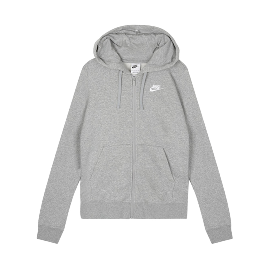 DQ5472-063 (W) Nike NSW Club Fleece Full Zip Hoodie Dark Grey Heather White - Asia