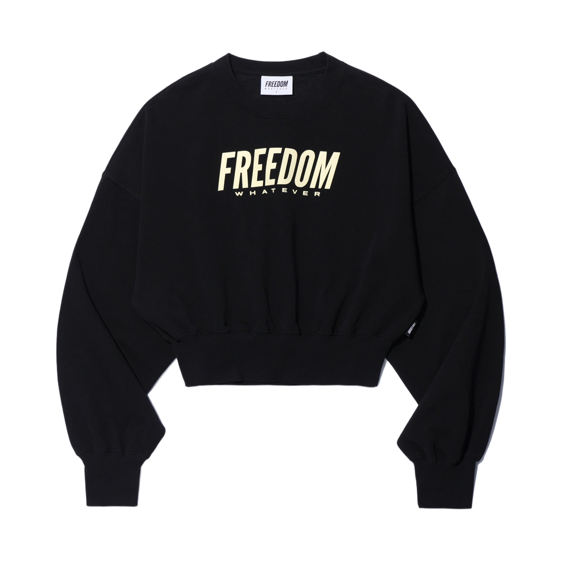 FD24FWSS0460BK FREEDOM Womens Gradient Logo Crop Sweatshirts Black