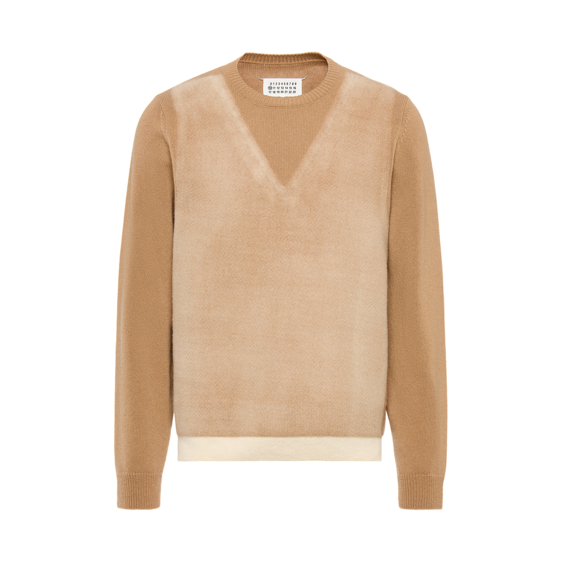 S50HL0086M13304131F Maison Margiela Fused Knit Wool Crewneck Sweater Camel