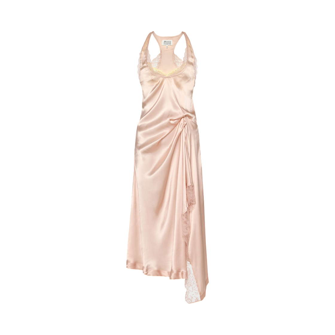 S51DD0071M36047217 (W) Maison Margiela Silk Lace Slip Midi Dress Blush