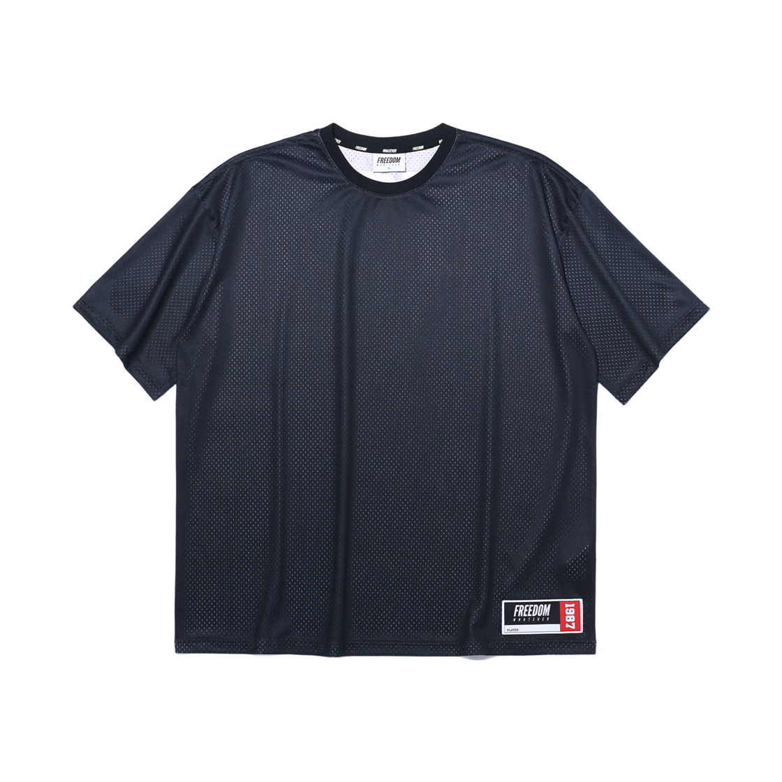 프리덤 메쉬 오버핏 백 프린팅 티셔츠 블랙(FREEDOM Mesh Overfit Back Printing T-Shirts Black) - 2