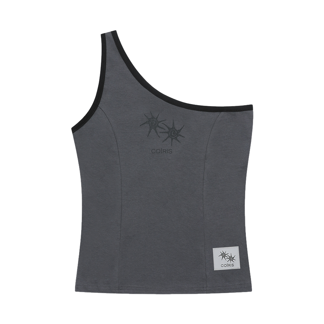 C-P00000JN Coiris Daze One Shoulder Slim Line Sleeveless Charcoal