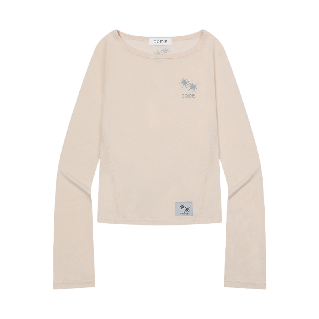 C-P00000JL Coiris Sena Oriental See-Through Slim Long Sleeve T Beige