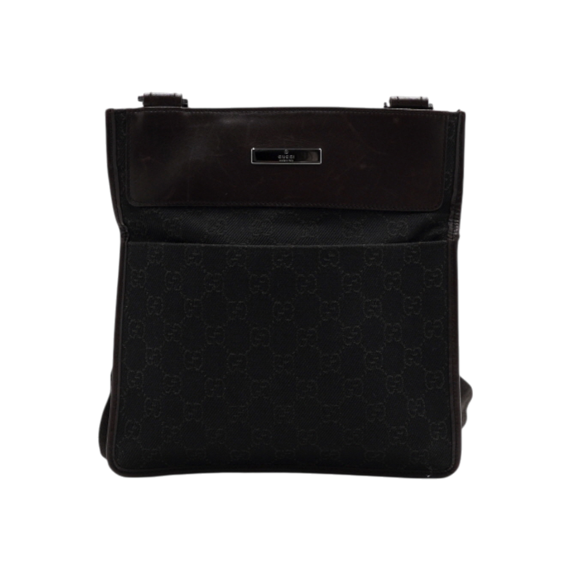 IT9L67HNP8R9 Gucci 27639 Dark Brown GG Logo Canvas Crossbody Bag