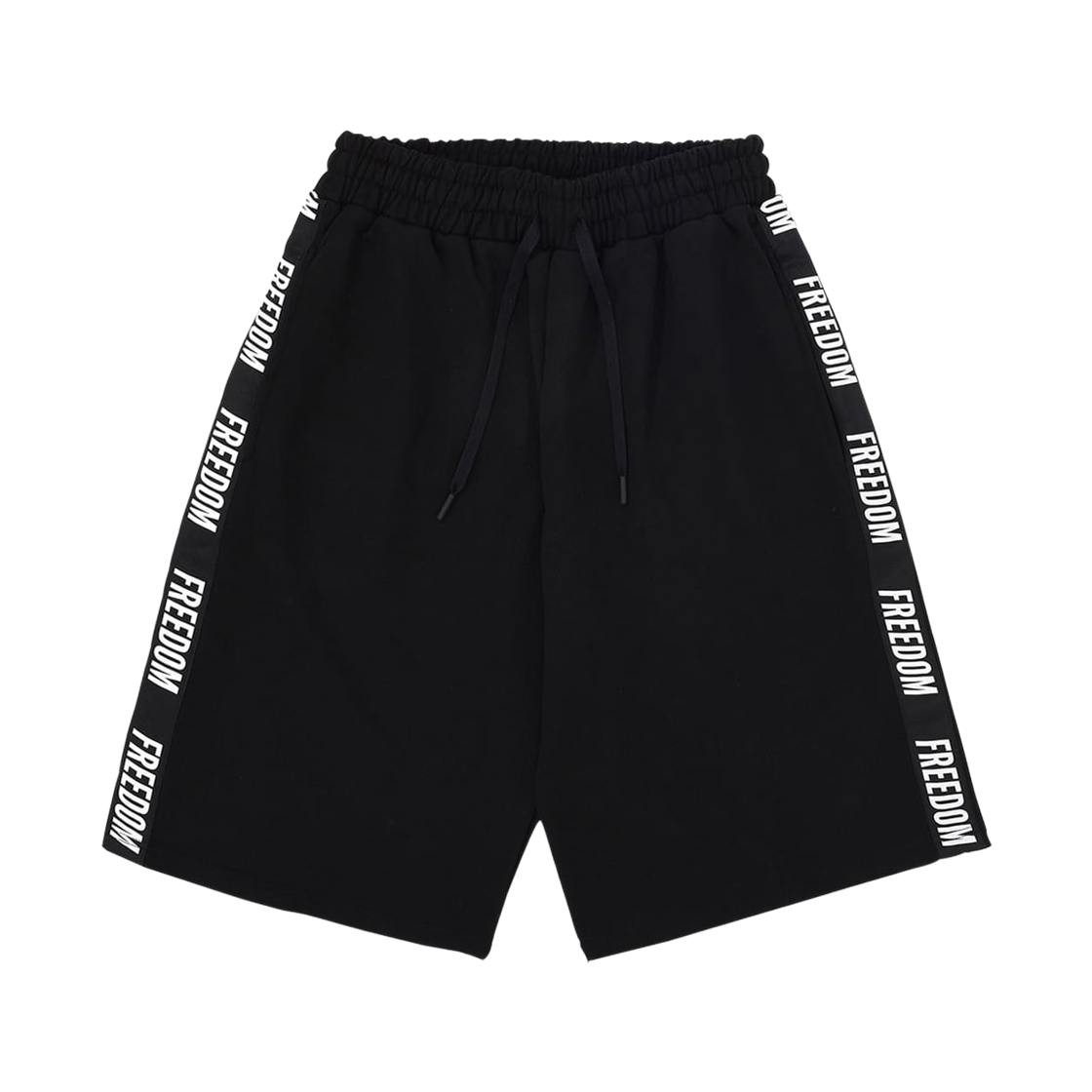 프리덤 프리덤 레터링 버뮤다 코튼 쇼츠 블랙(FREEDOM FREEDOM Lettering Bermuda Cotton Shorts Black) - 1