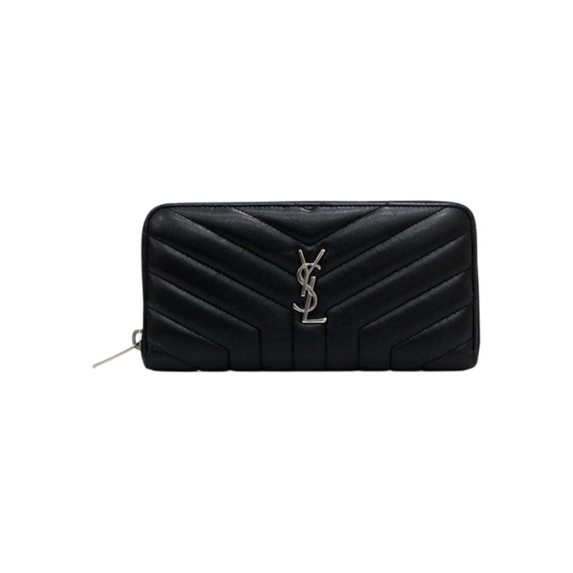IT4GJHUWKFVL SAINT LAURENT Monogram Loulou Zip Wallet in Black Leather