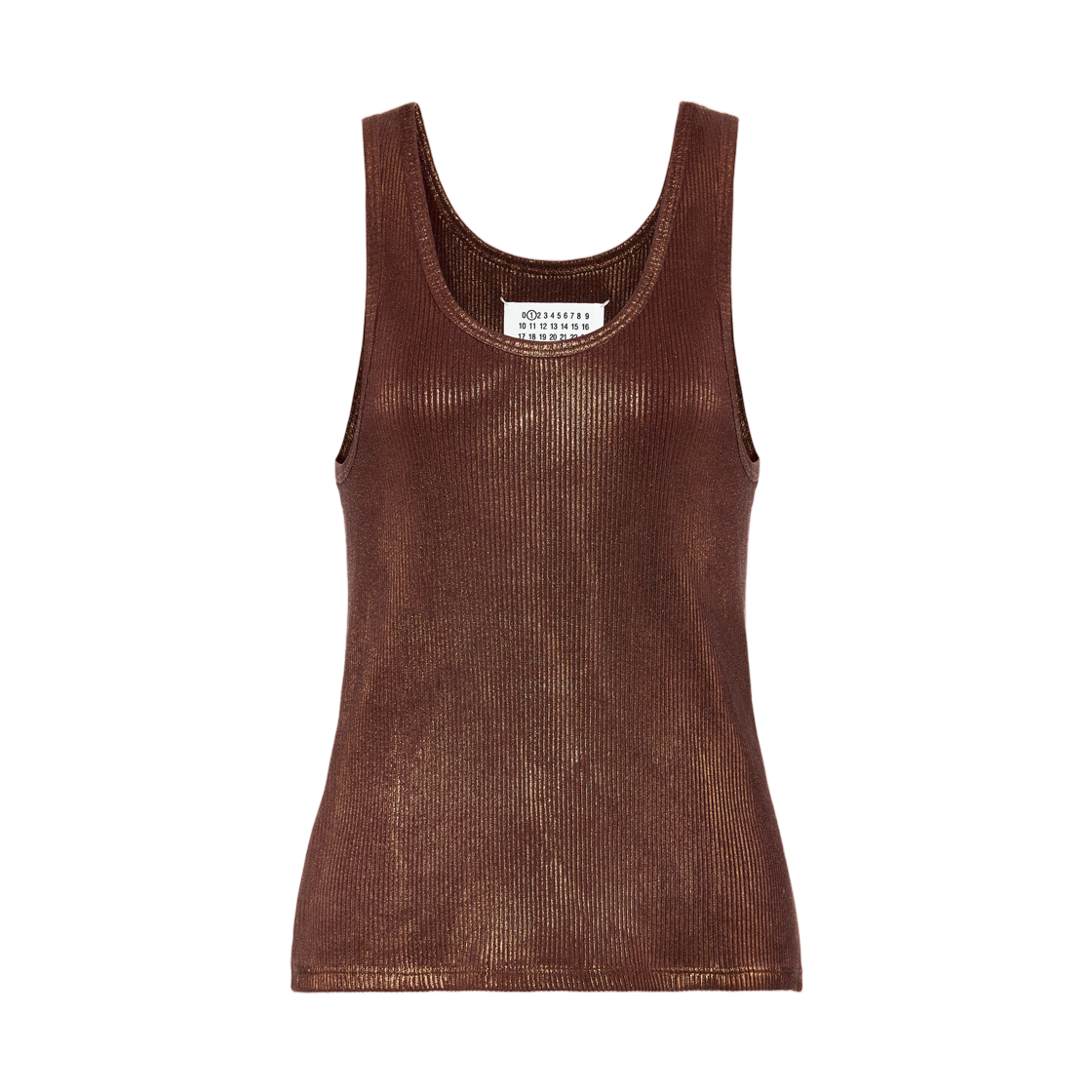 S51NL0056M20237964 (W) Maison Margiela Silver Print Tank Top Beige