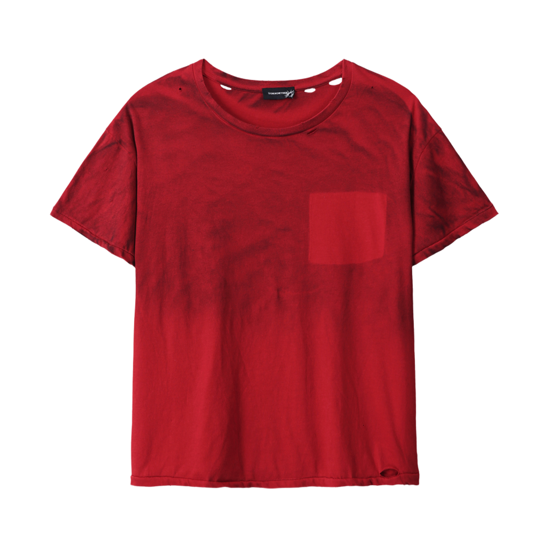 톤얼타이드 페이크 포켓 티셔츠 레드(tornortied Fake Pocket T-Shirt Red)