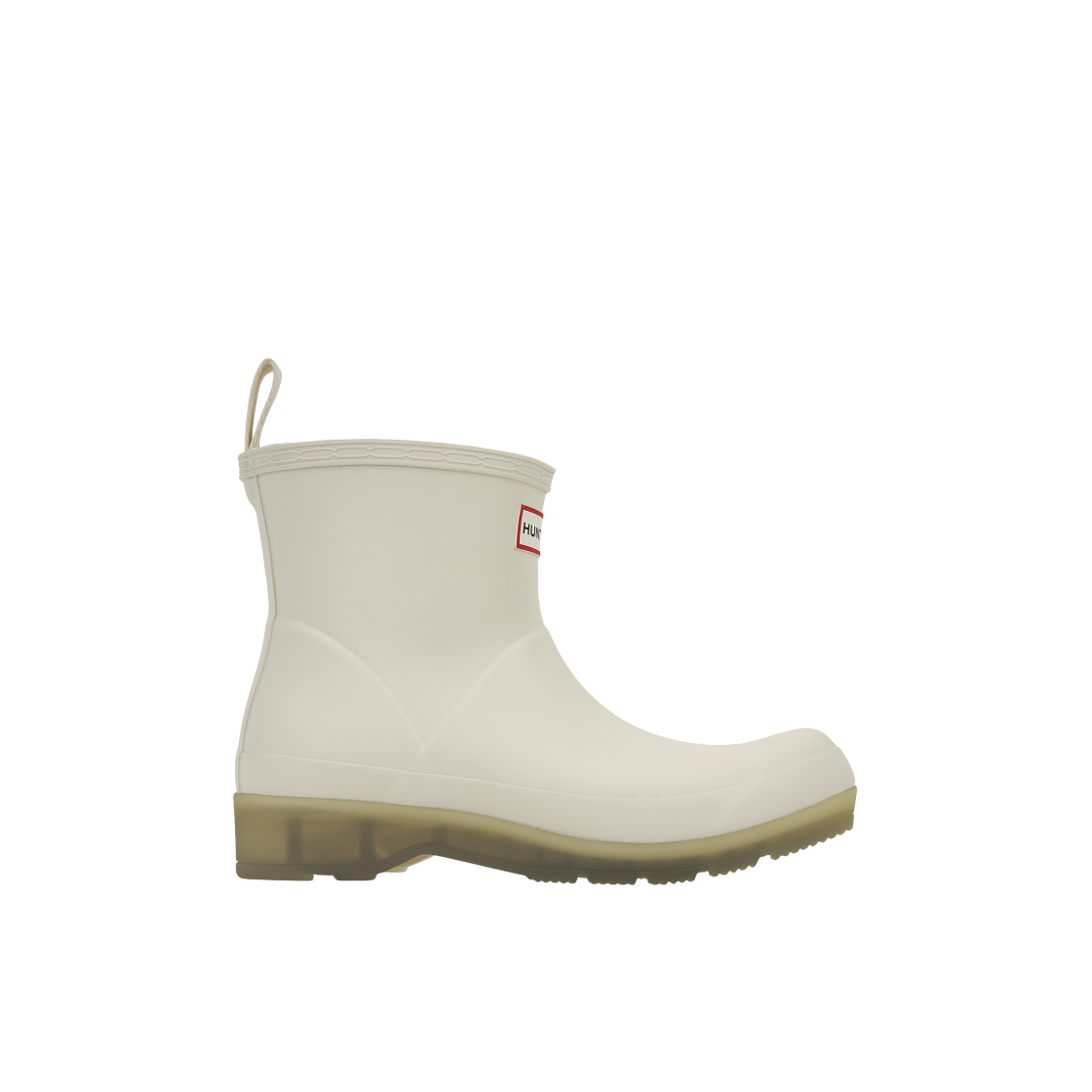 (W) 헌터 플레이 쇼트 트랜슬루센트 솔 부츠 쉐이디드 화이트((W) Hunter Play Short Translucent Sole Boots Shaded White)