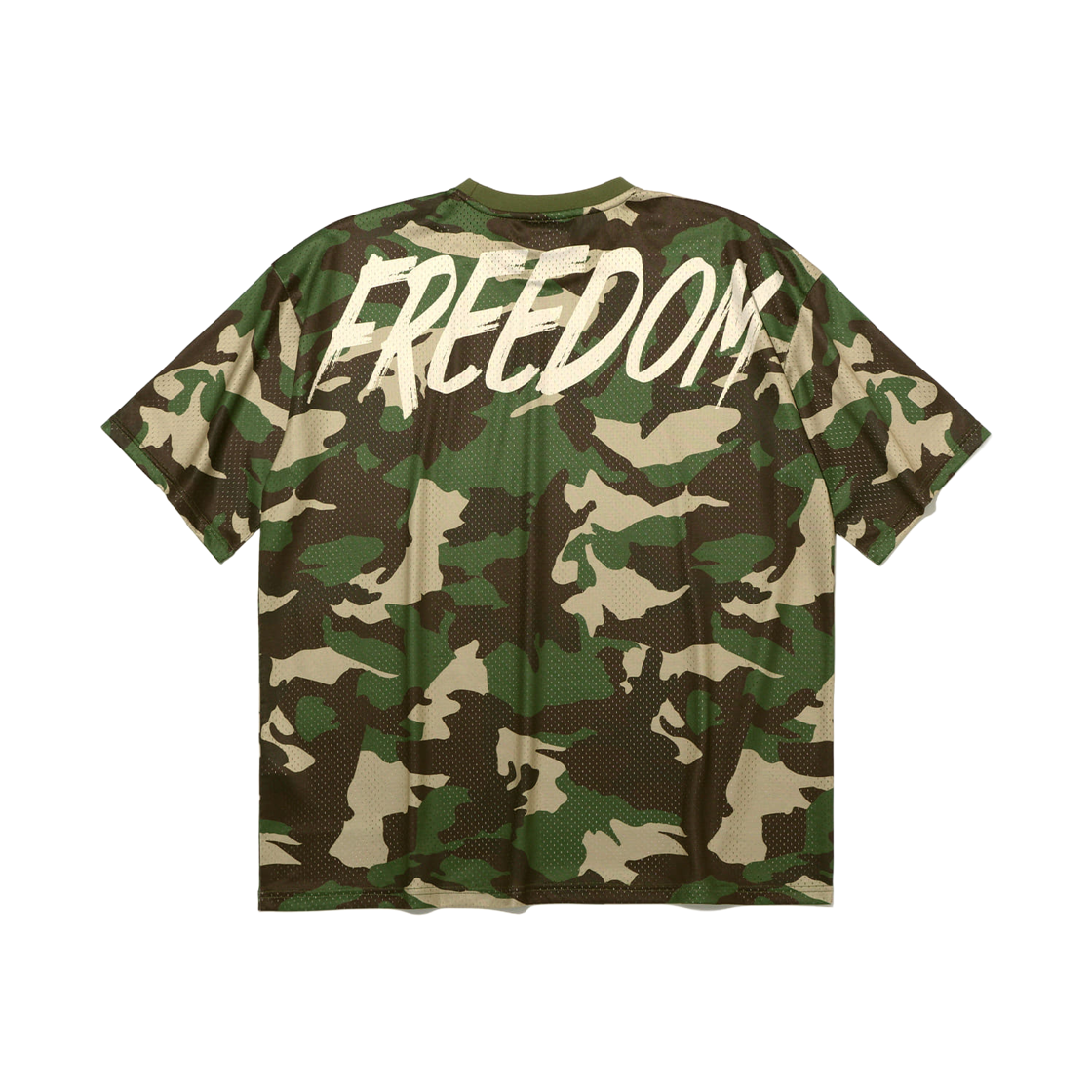 FD26MMTS011LCM FREEDOM Mesh Overfit Back Printing T-Shirts Light Camo