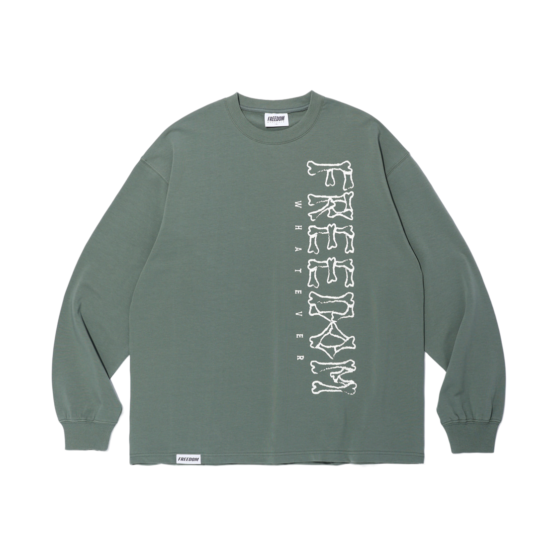 FD24FMSS0190KH FREEDOM Crack Bone Logo Long Sleeve Khaki