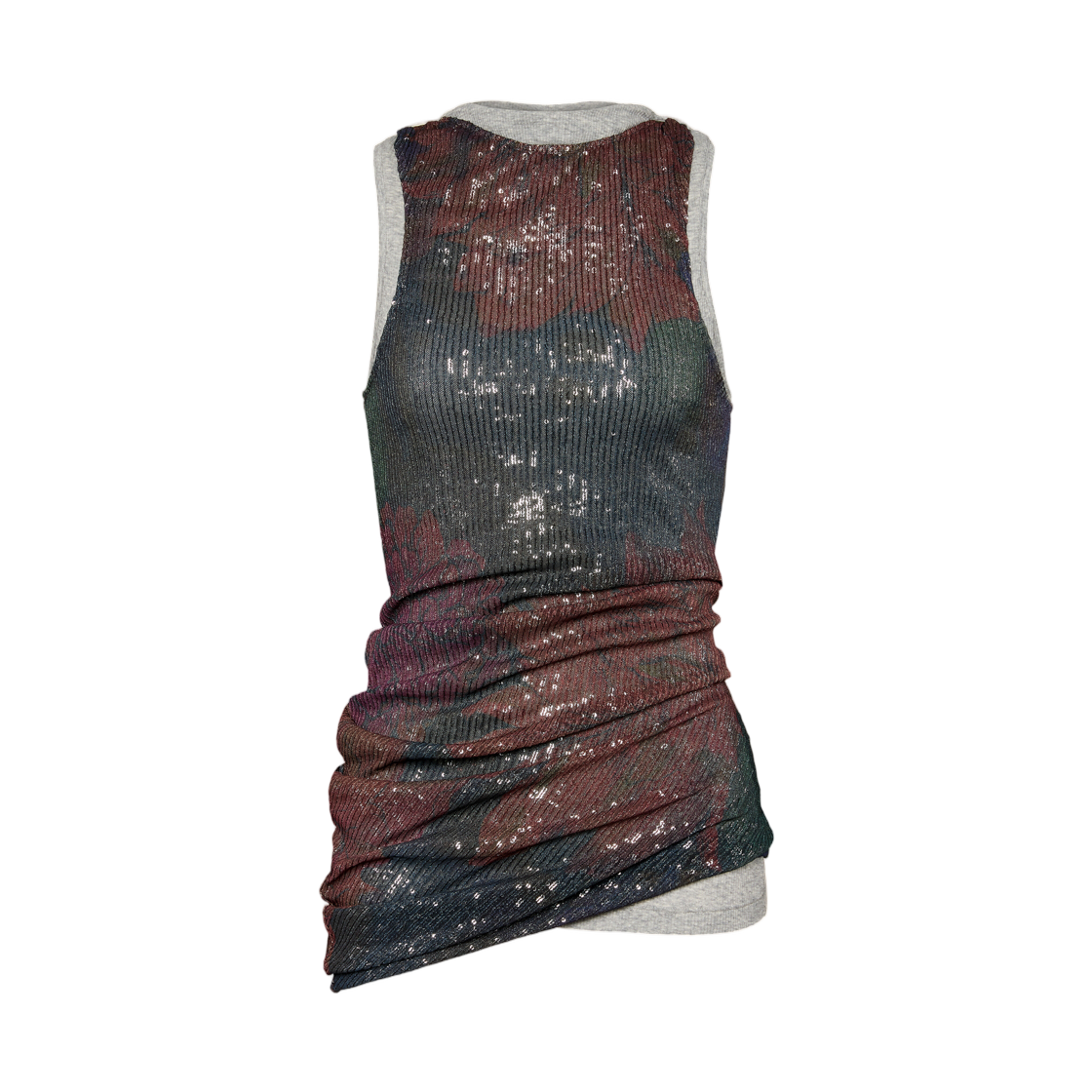 S51NC0639M20263001S (W) Maison Margiela Printed Draped Top Mist