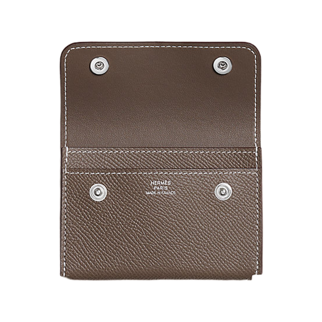 에르메스 에르메스냅 2 카드 홀더 앱송 카프스킨 & 팔라듐 하드웨어 에뚜쁘(Hermes Hermesnap Ii Card Holder Epsom Calfskin & Palladium Etoupe) - 2