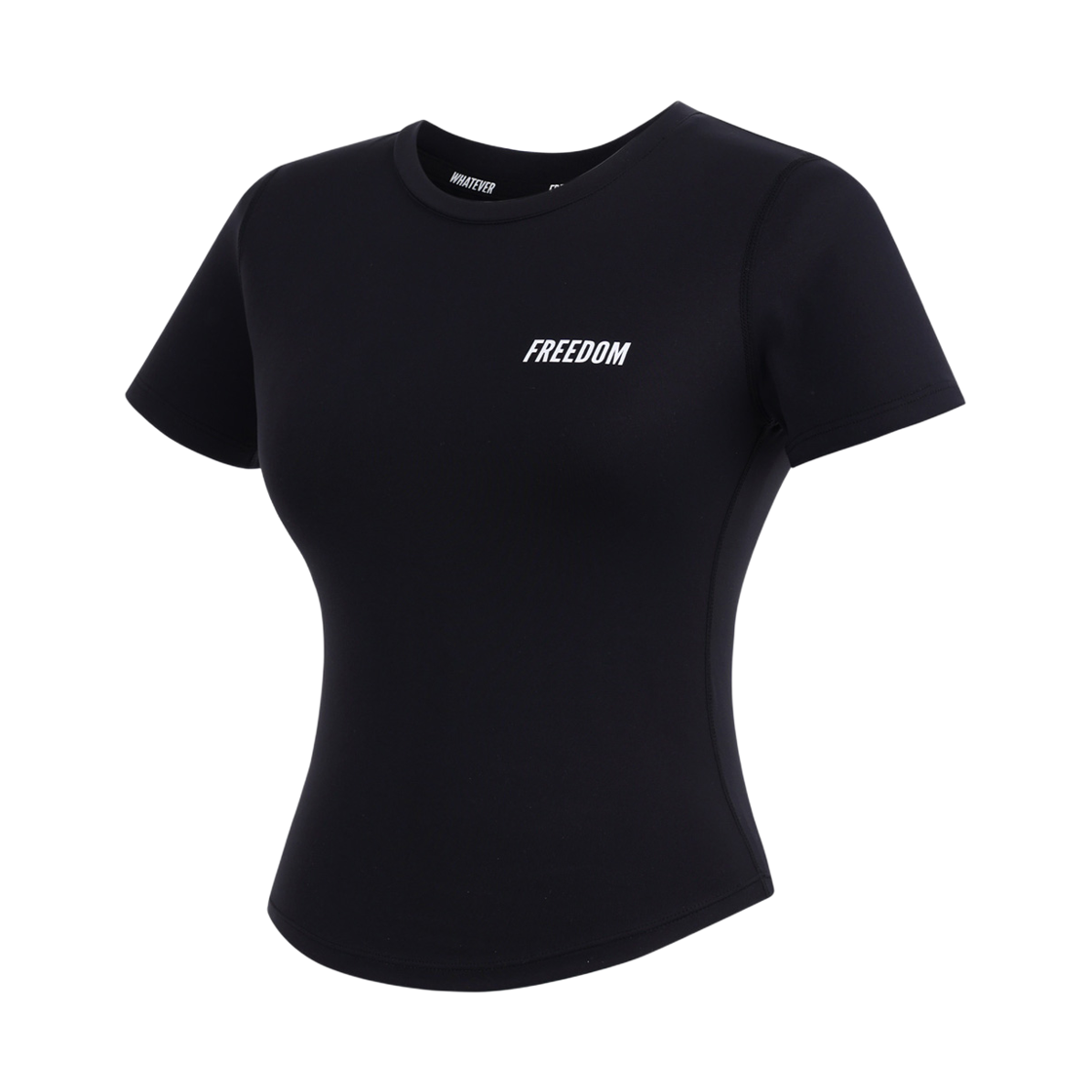 FD25SWTS0250BK FREEDOM Essential Curved Crop T-Shirts Black