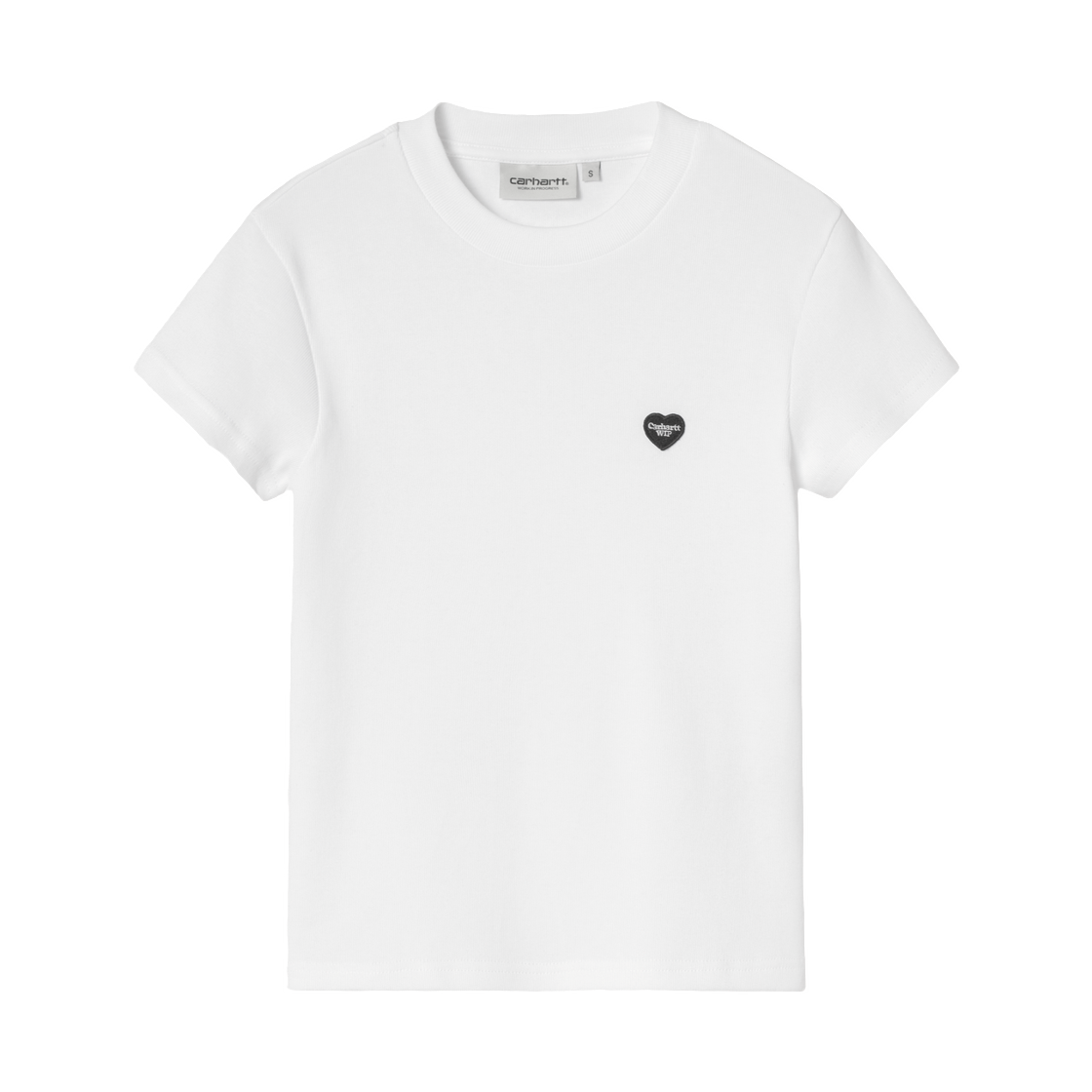 I037170-00A-XX (W) Carhartt WIP S/S Small Heart Patch T-Shirt White Black