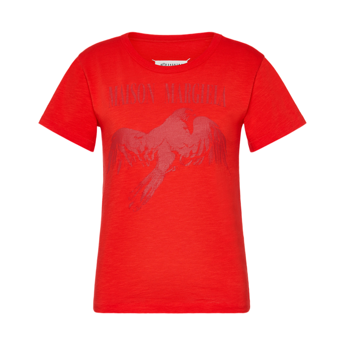 (W) 메종 마르지엘라 코튼 티셔츠 레드((W) Maison Margiela Cotton T-Shirt Red)