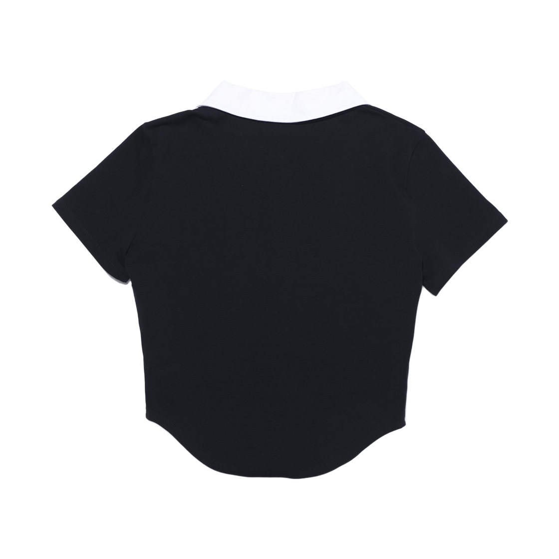프리덤 배색 오픈 카라 숏 슬리브 블랙(FREEDOM Contrast Open Collar Short Sleeve Black) - 2