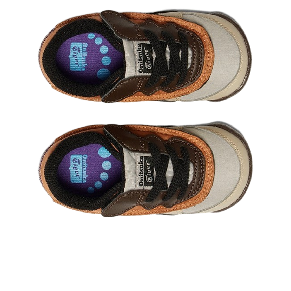 (키즈) 오니츠카 타이거 어드믹스 러너 TS 오이스터 그레이 리커리쉬 브라운((Kids) Onitsuka Tiger Admix Runner TS Oyster Grey Licorice Brown) - 2