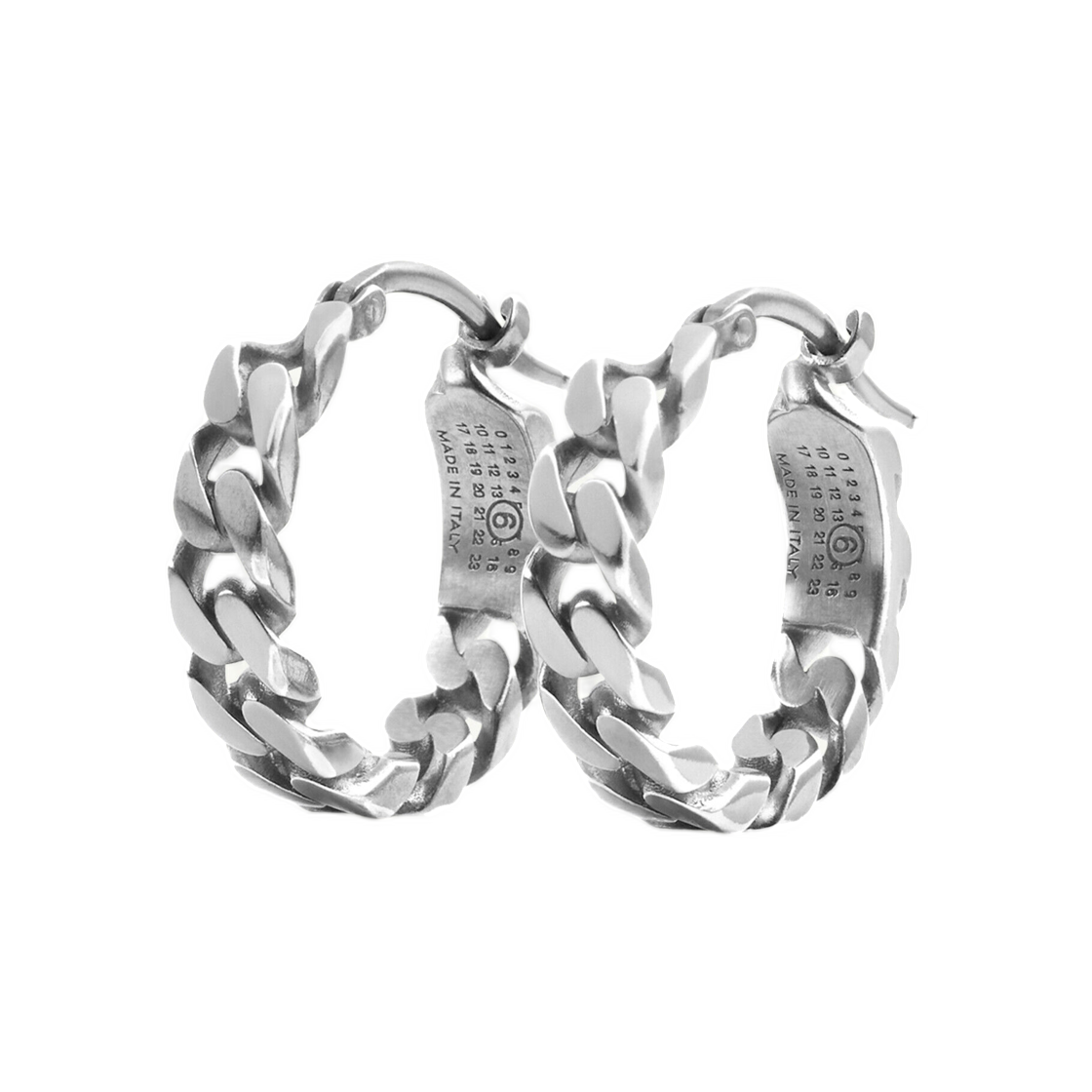 MM6 메종 마르지엘라 버니쉬드 체인 이어링 그레이(MM6 Maison Margiela Burnished Chain Earrings Gray) - 2