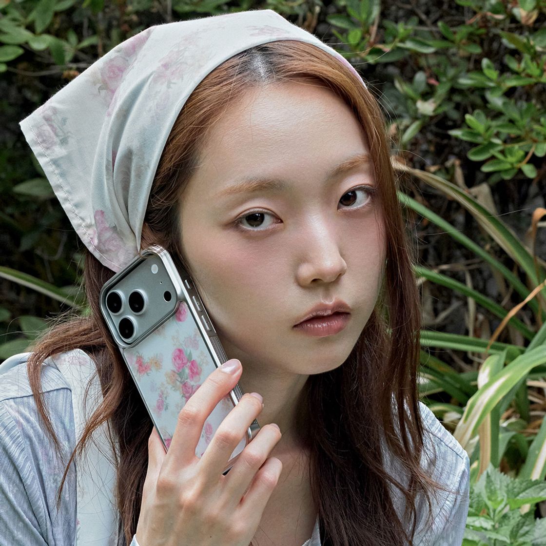 뮤즈무드 로즈 레터 실버 에폭시 휴대폰 케이스(Musemood Rose Letter Silver Epoxy Phone Case) - 3