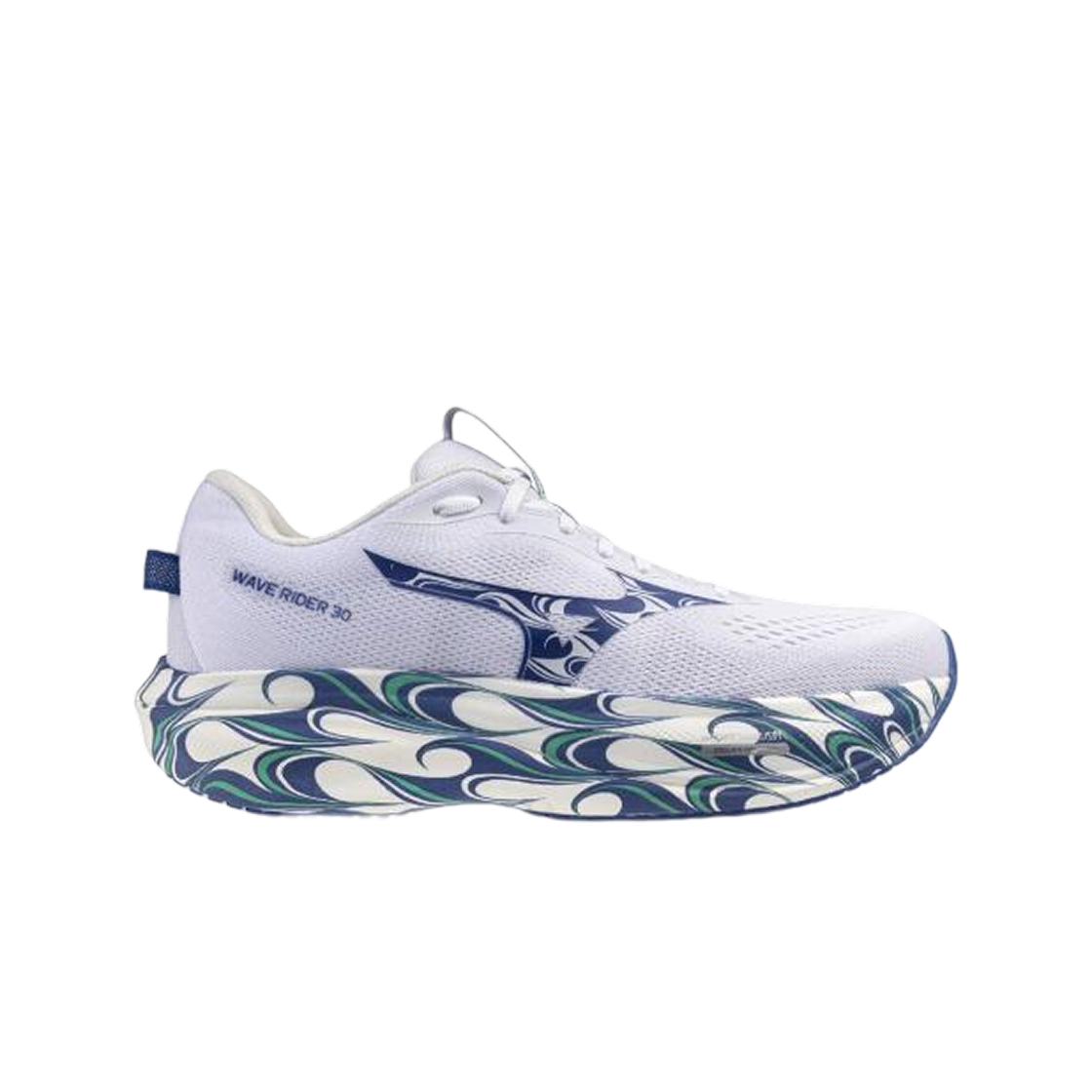 J1GU262382 Mizuno Wave Rider 30 White Blue - Mizuno Direct Store Exclusive